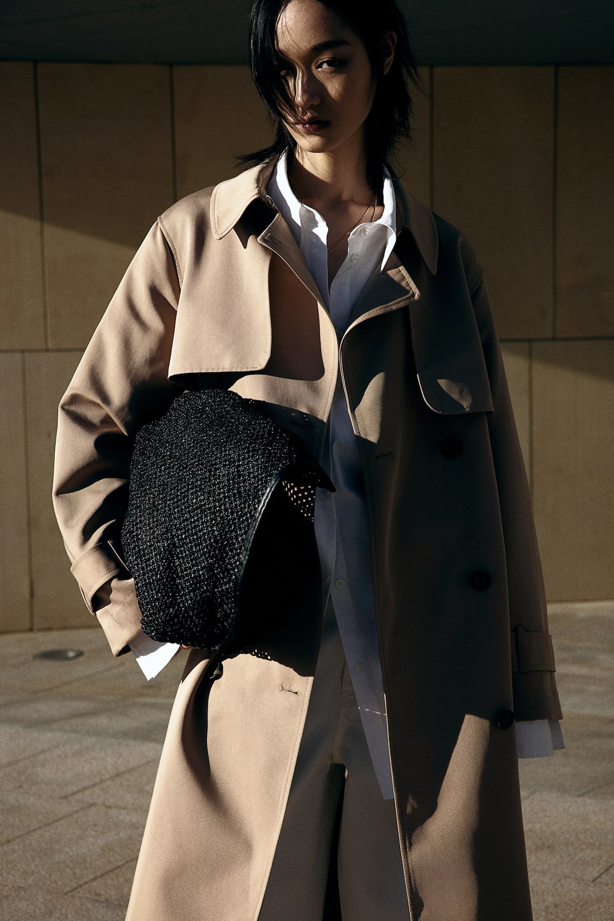 Fashion Black And Beige Trench Coat 2+ Hundred Black Turtleneck