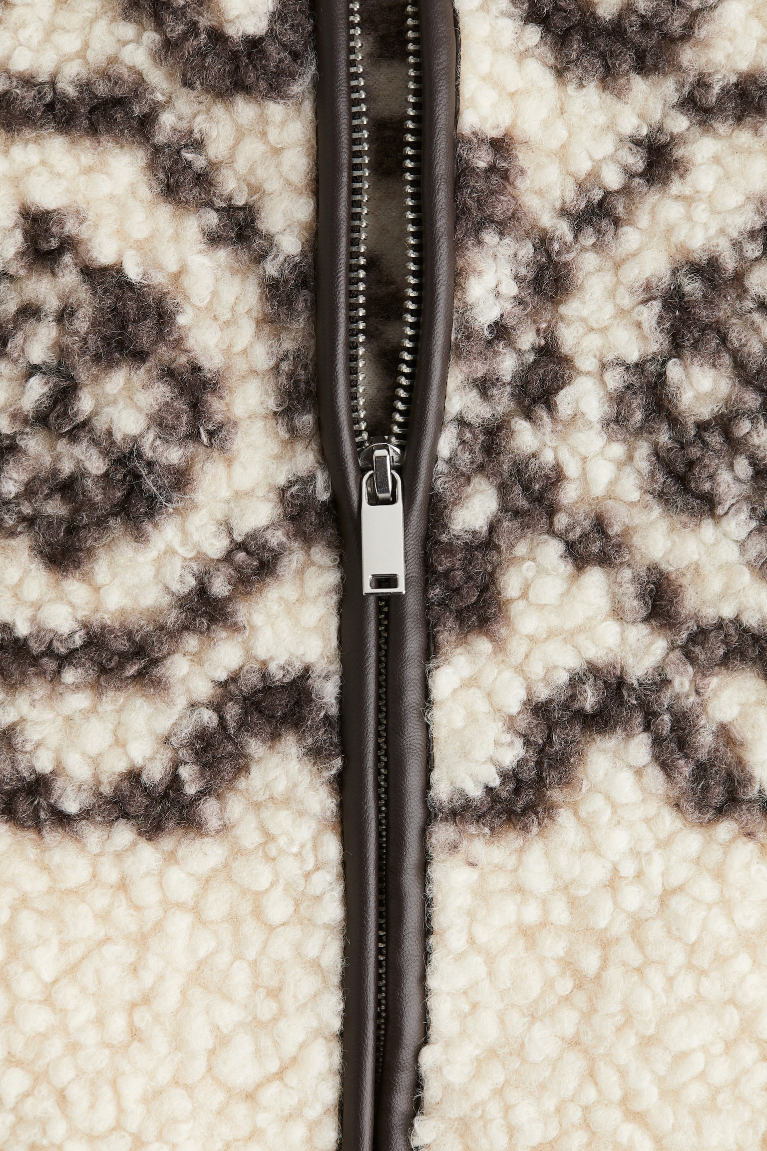 Teddy jacket - Light beige/Patterned - 2