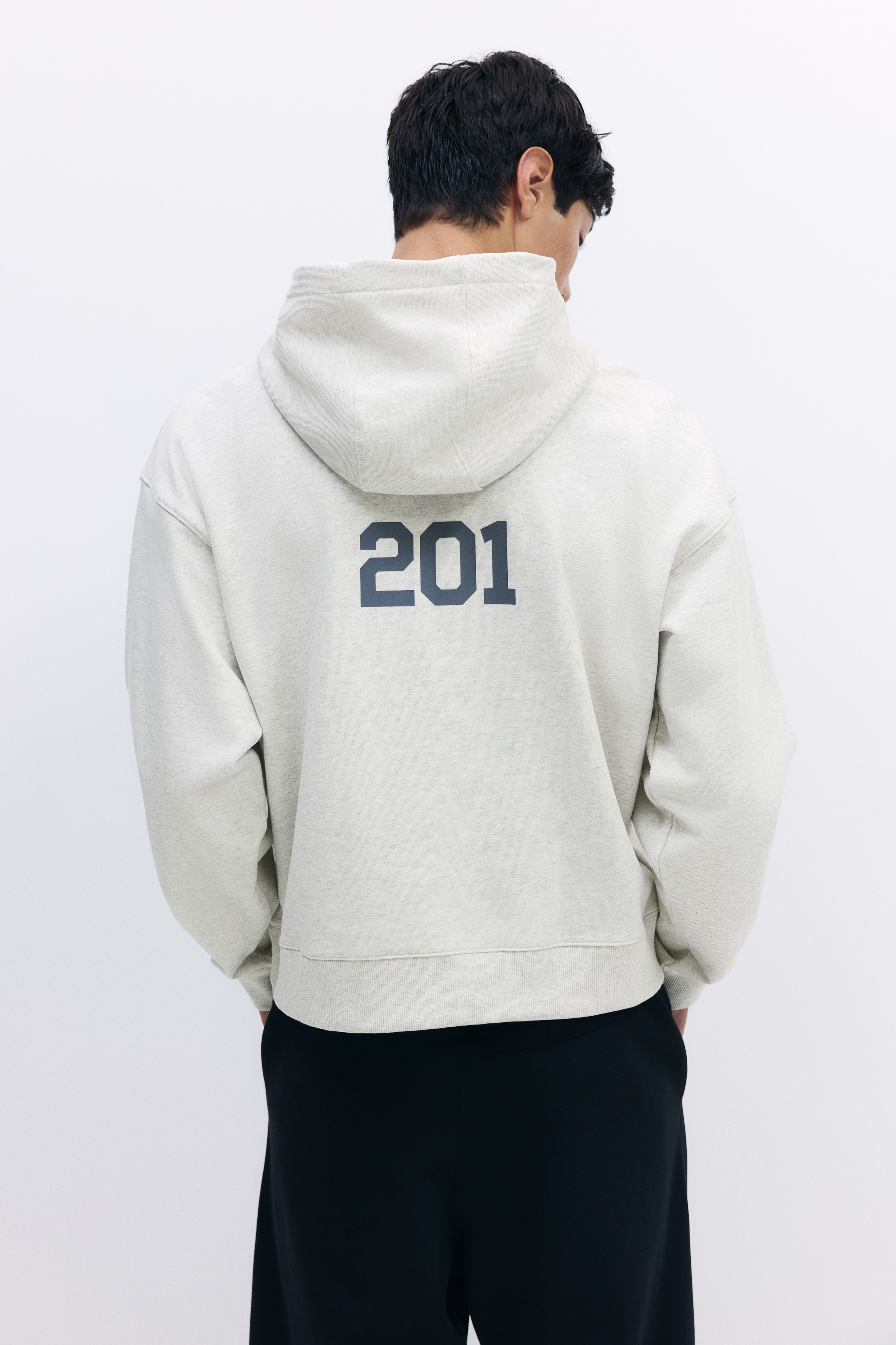 Men's Light gray melange Oversized Boxy Hoodie | H&M US