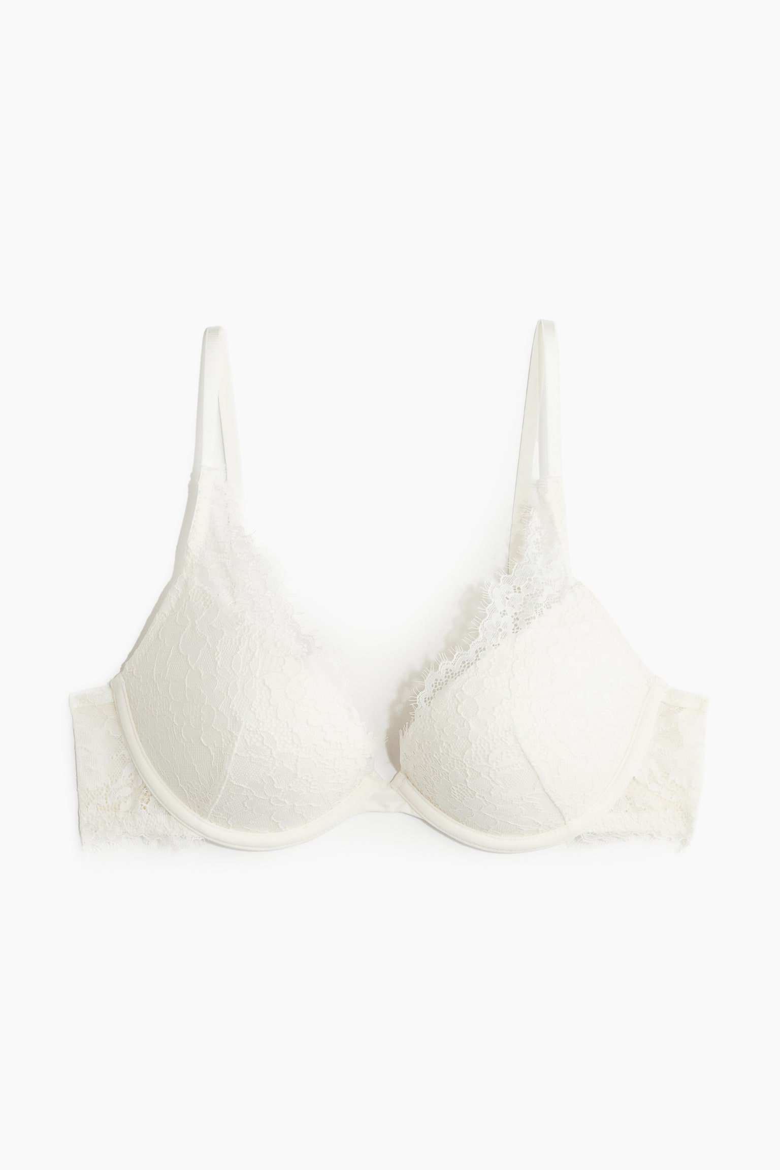 Lace Super Push Up Bra - White/Black - 1