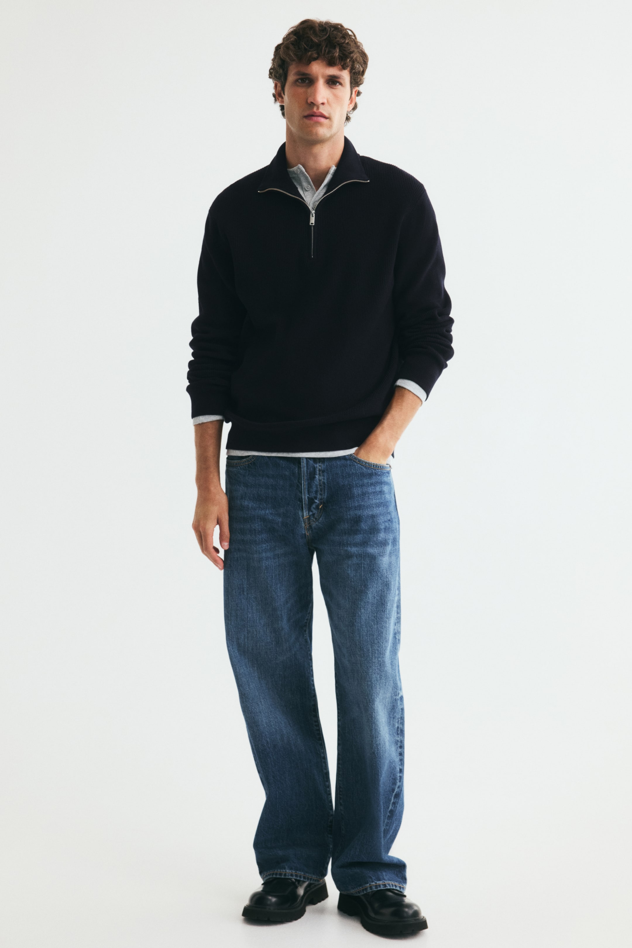Regular-Fit Half-Zip Sweater