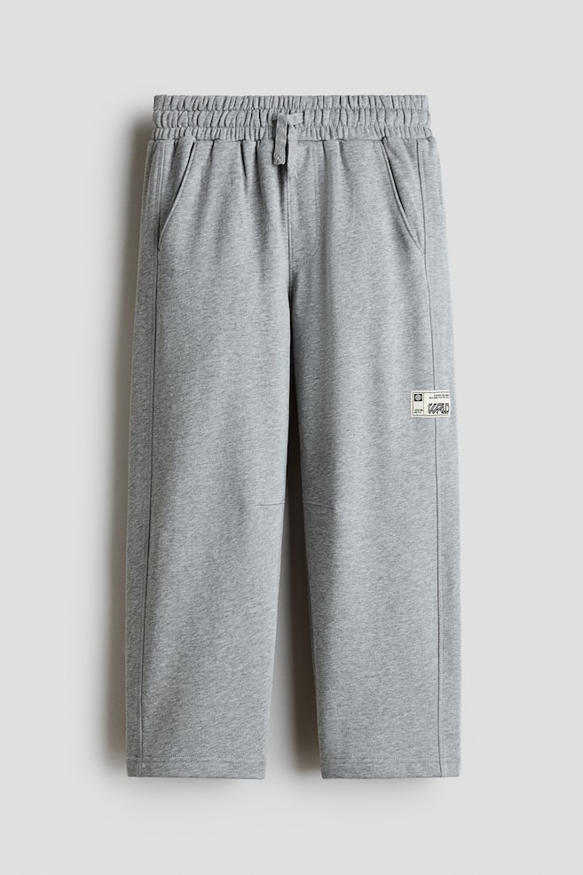 Barrel-Leg Joggers - Gray melange/Black - 1