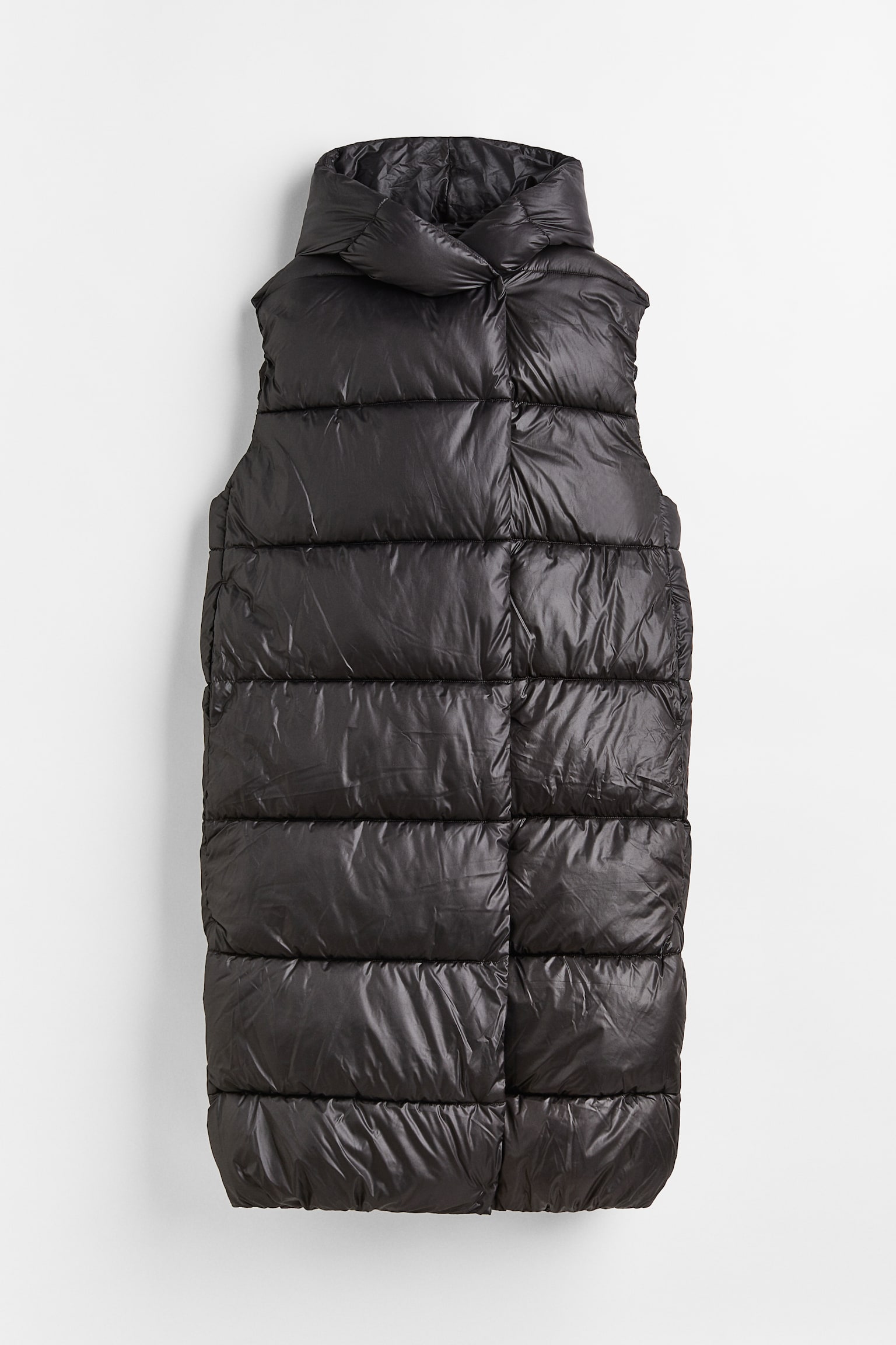 Hooded puffer gilet - Black/Khaki green - 1