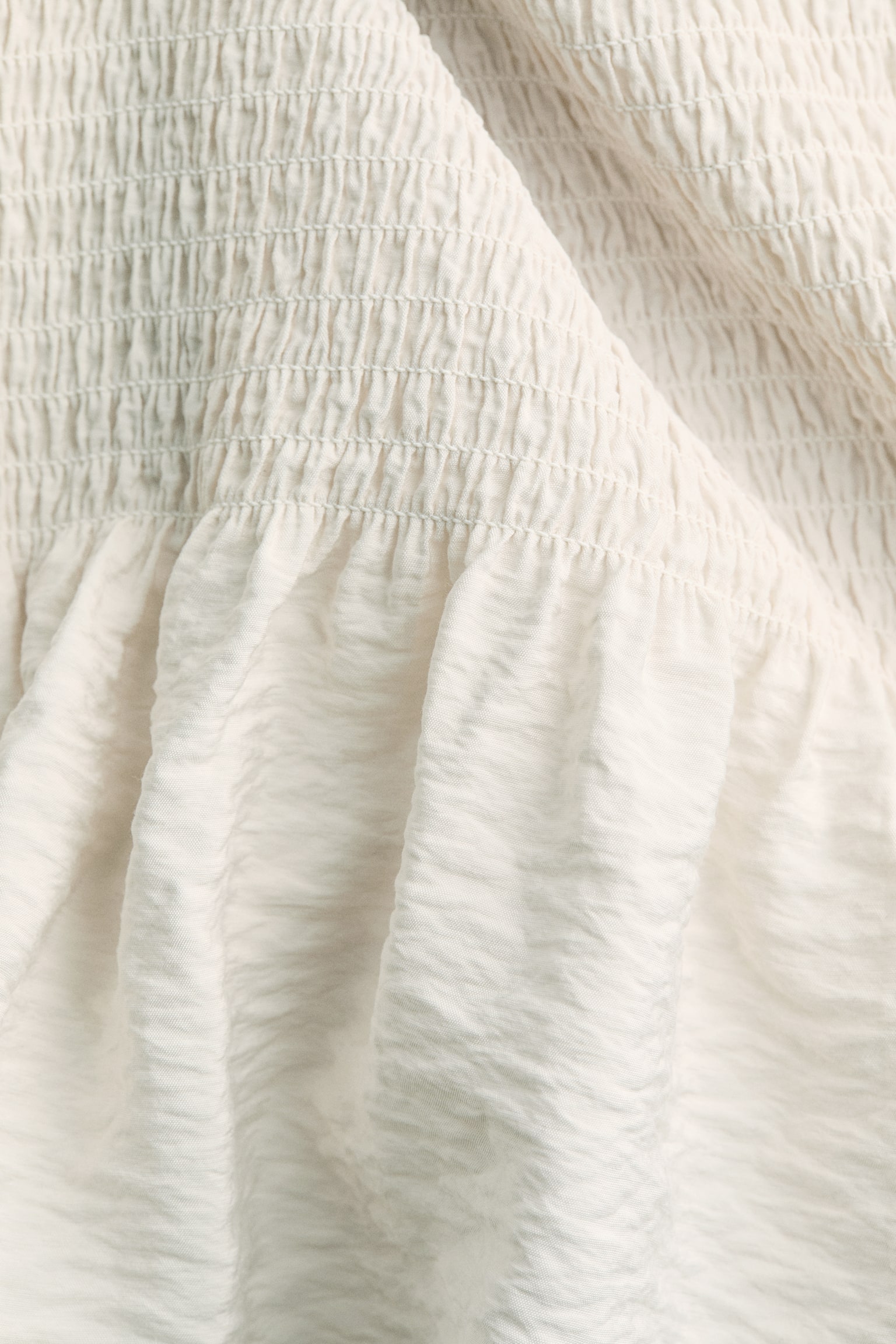 Flounced crêpe dress - Light beige - 4