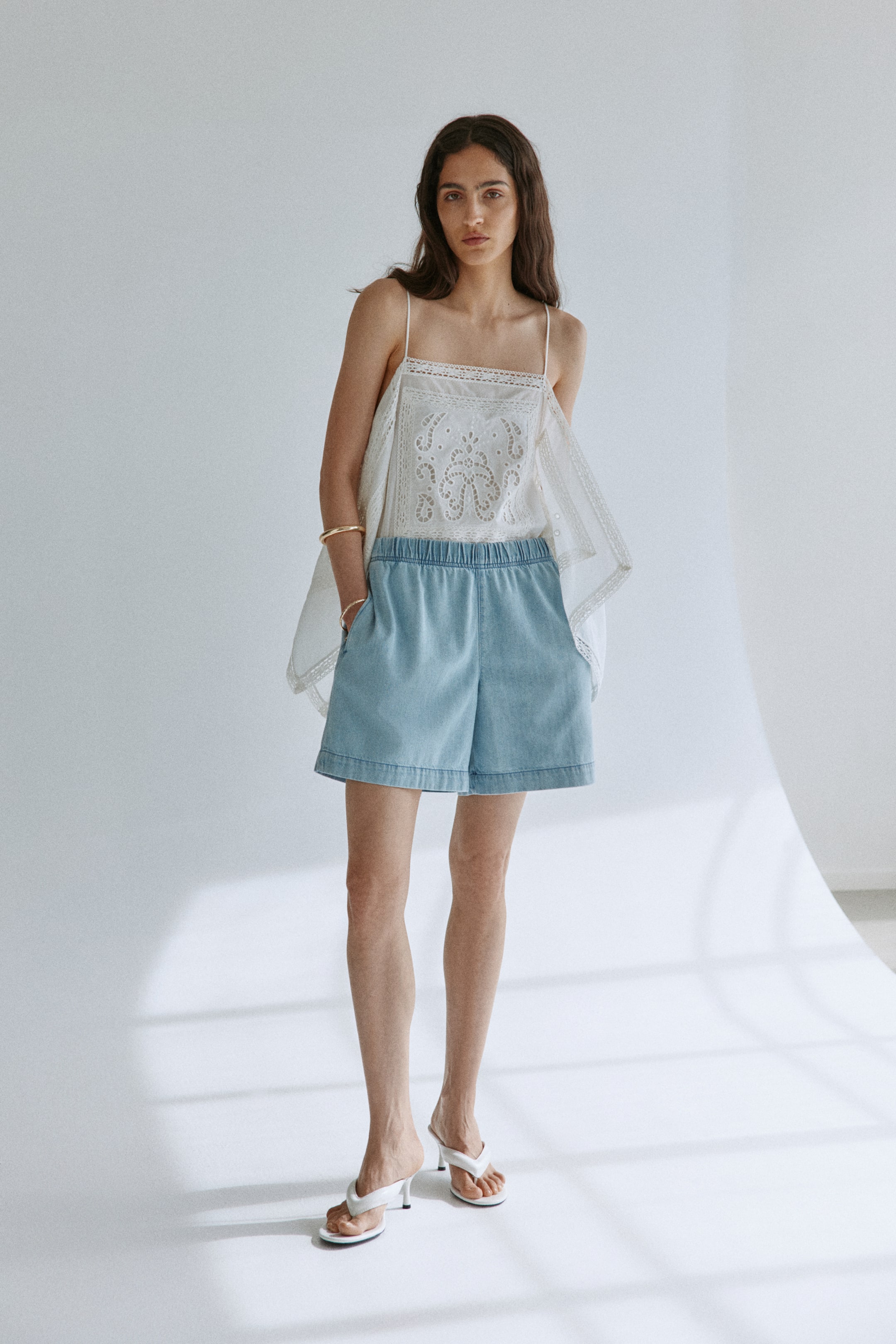 Denim Pull-On Shorts