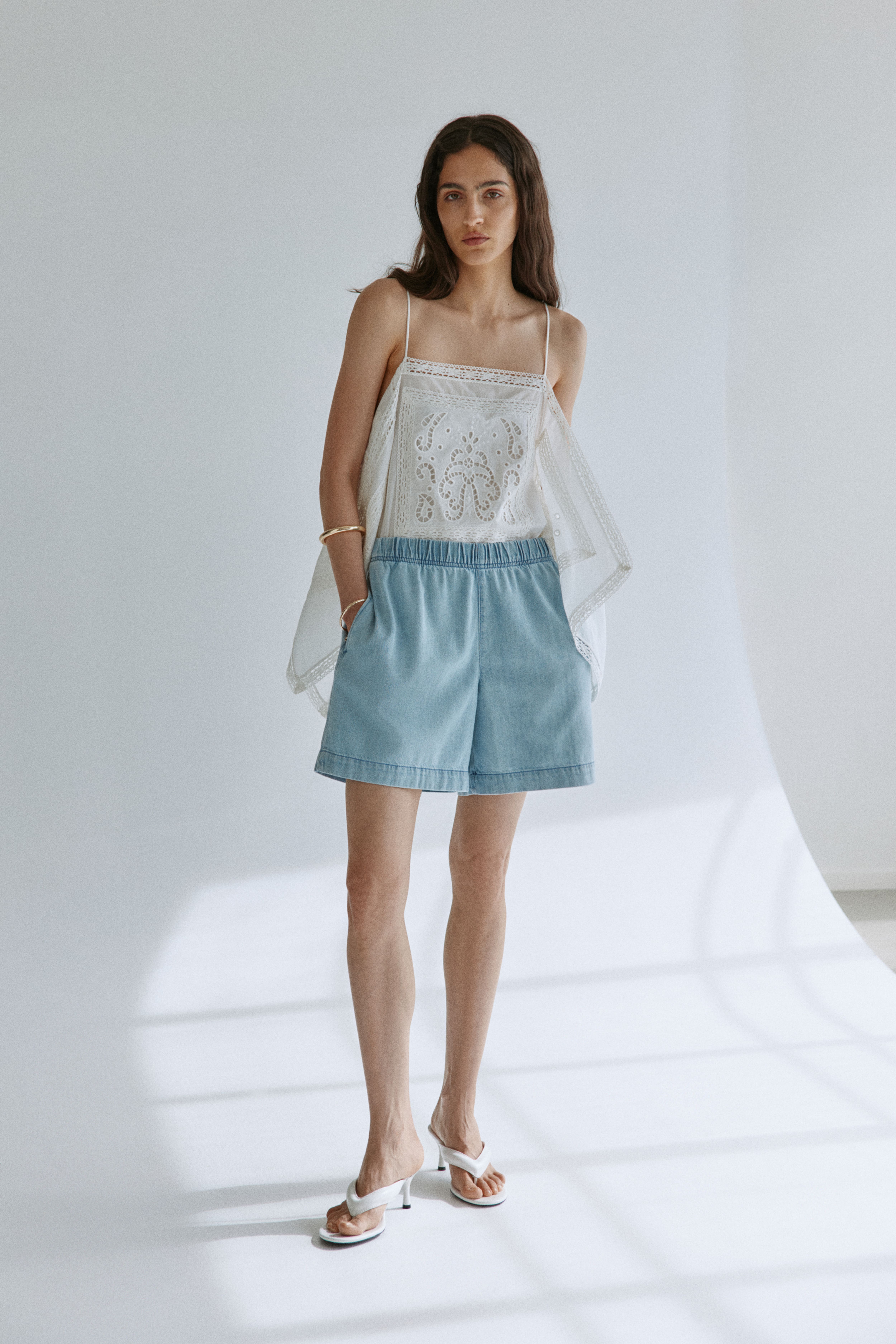 Denim Pull-On Shorts