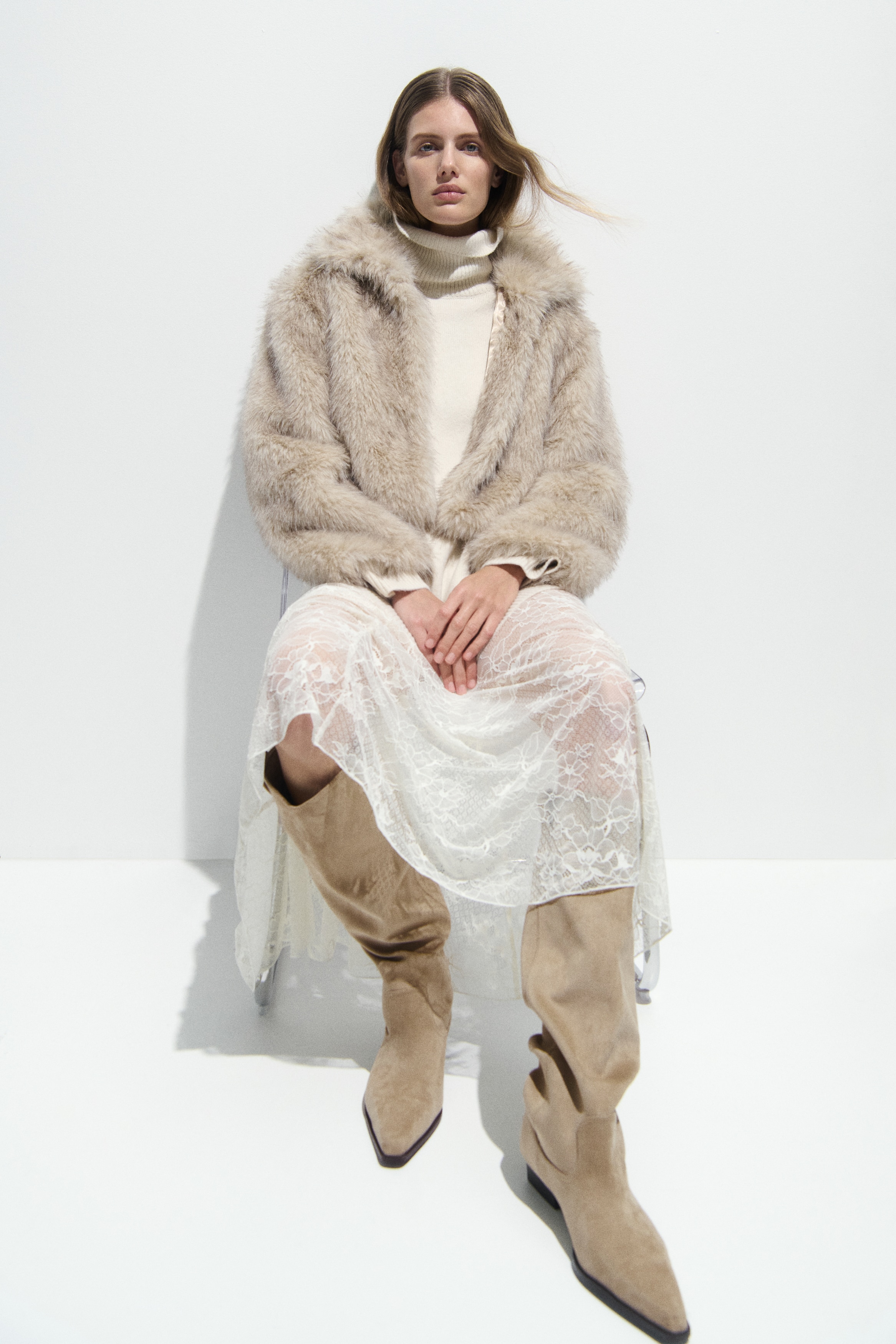 Stivali al ginocchio - Beige