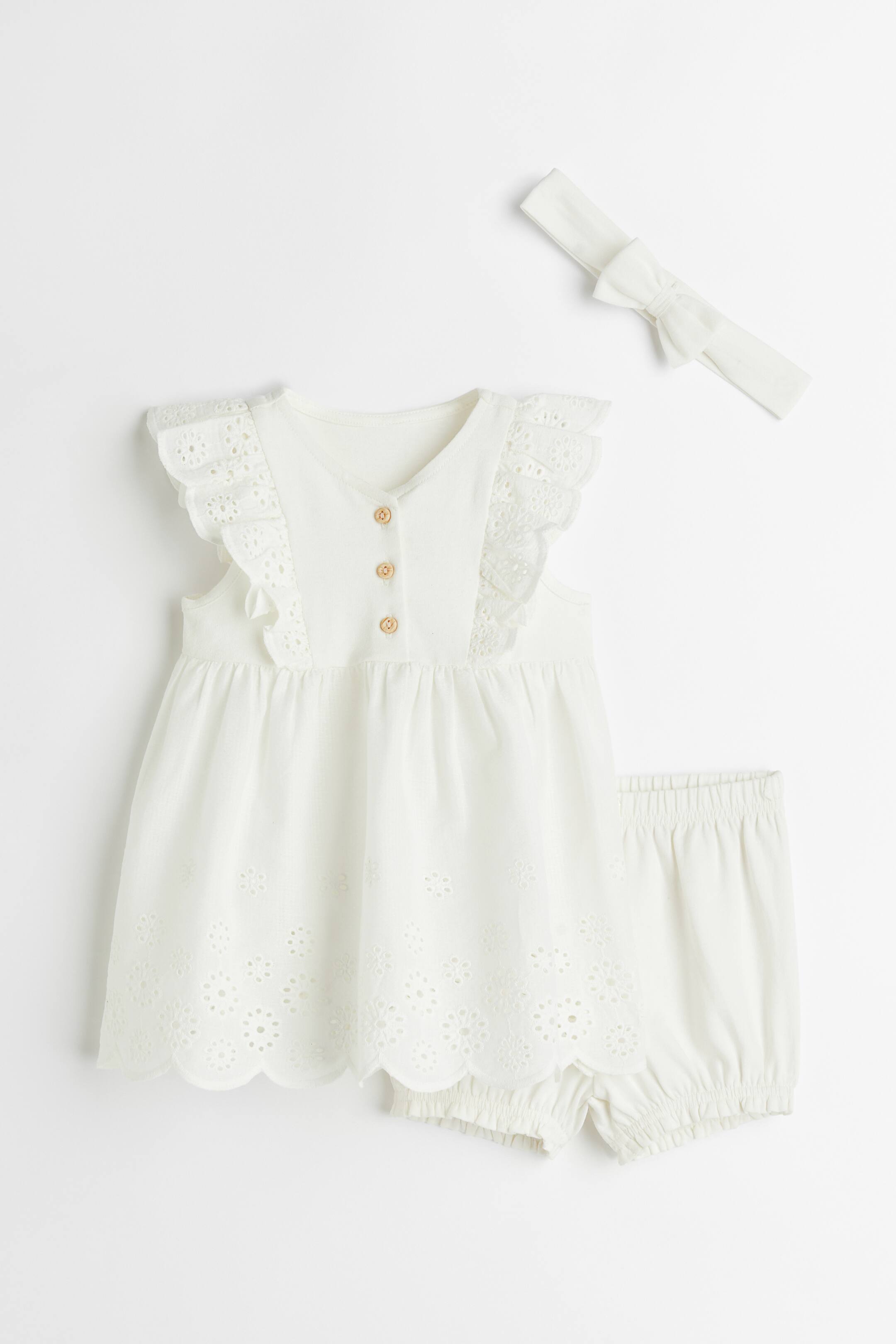 3-piece cotton set - White - Kids | H&M GB