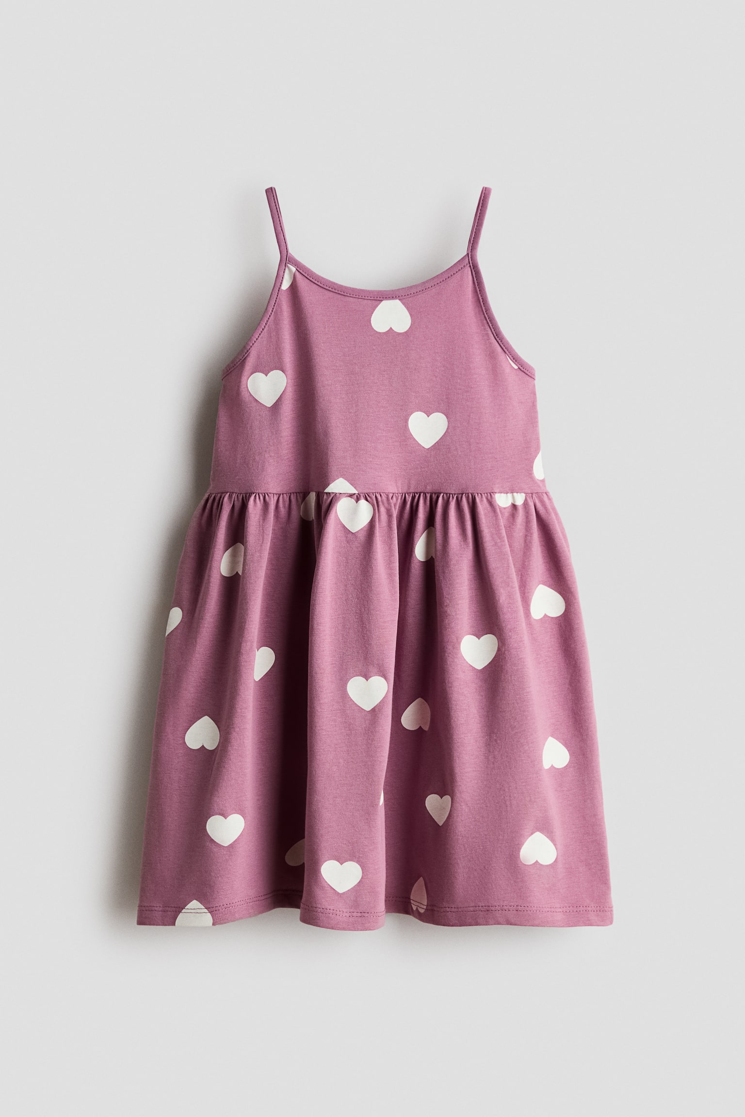 Cotton strappy dress - Dusty purple/Hearts/Light blue/Striped/Light blue/Hearts/Light pink/Hearts/White/Striped