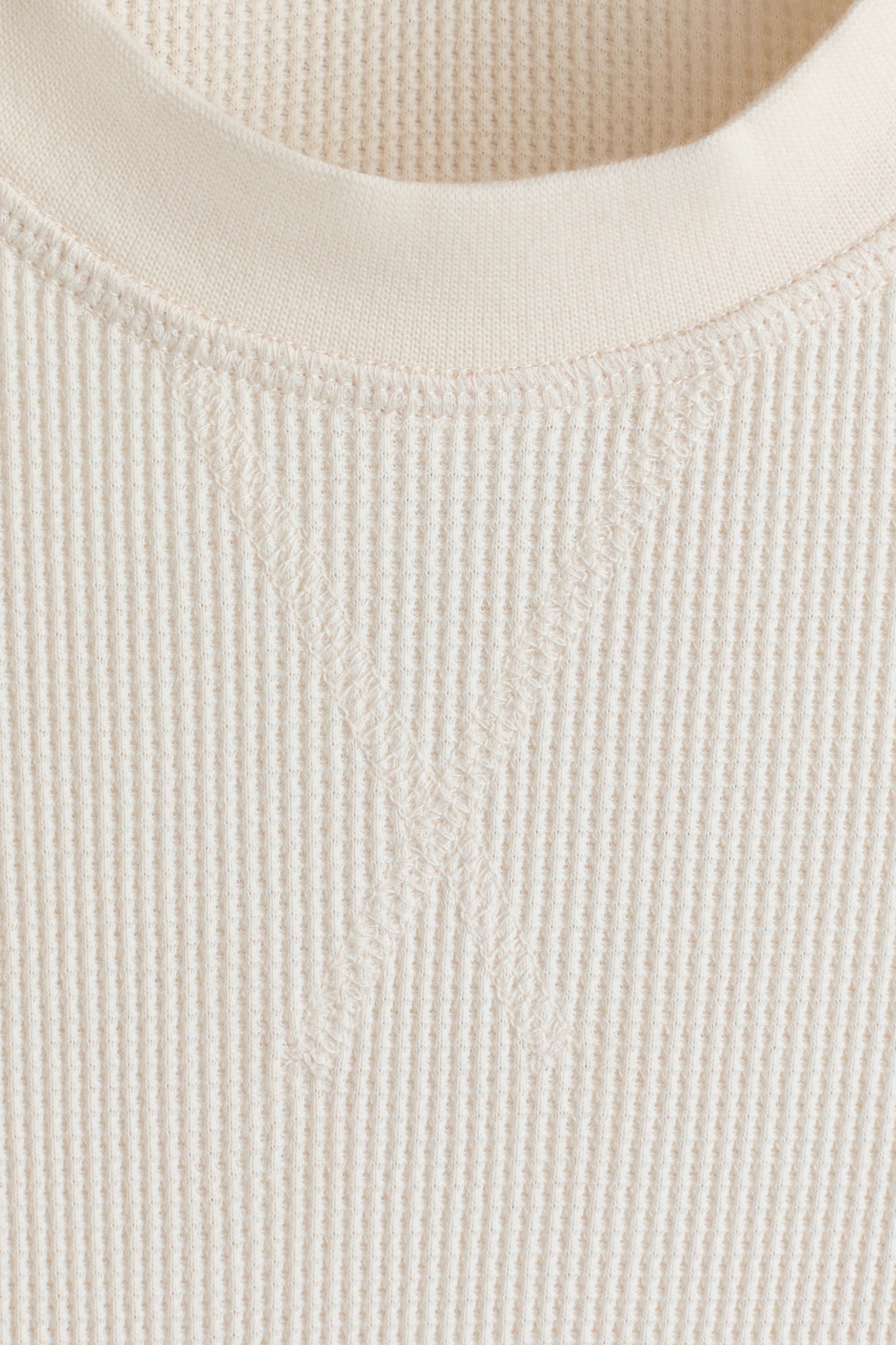 Детская футболка H&M Waffled Long-Sleeved, цвет: Кремовый — фото 6