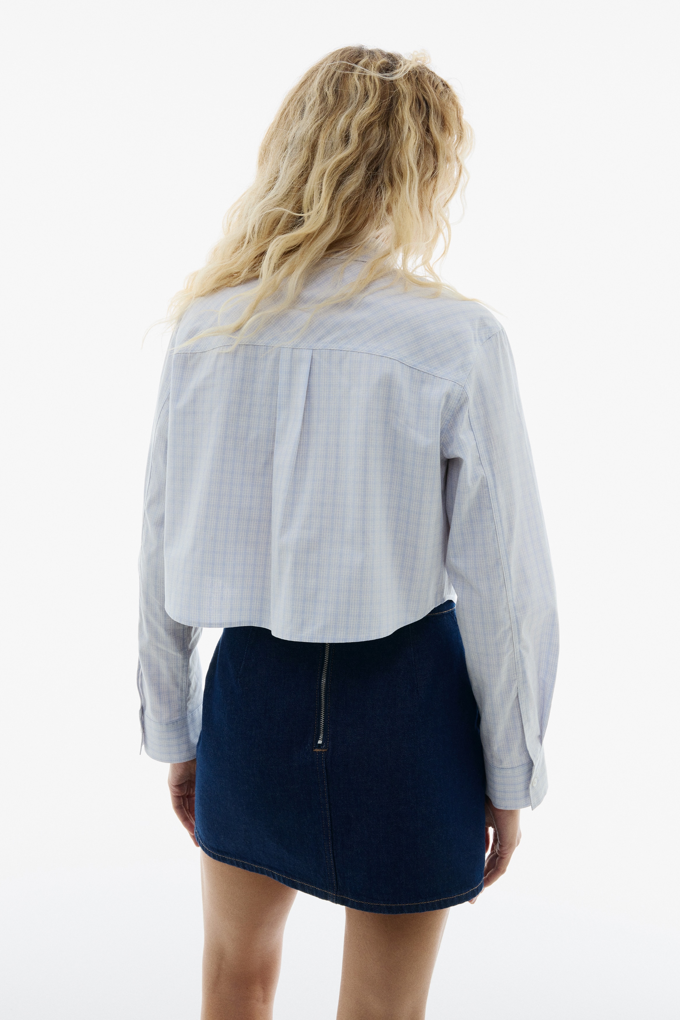 Cropped cotton shirt