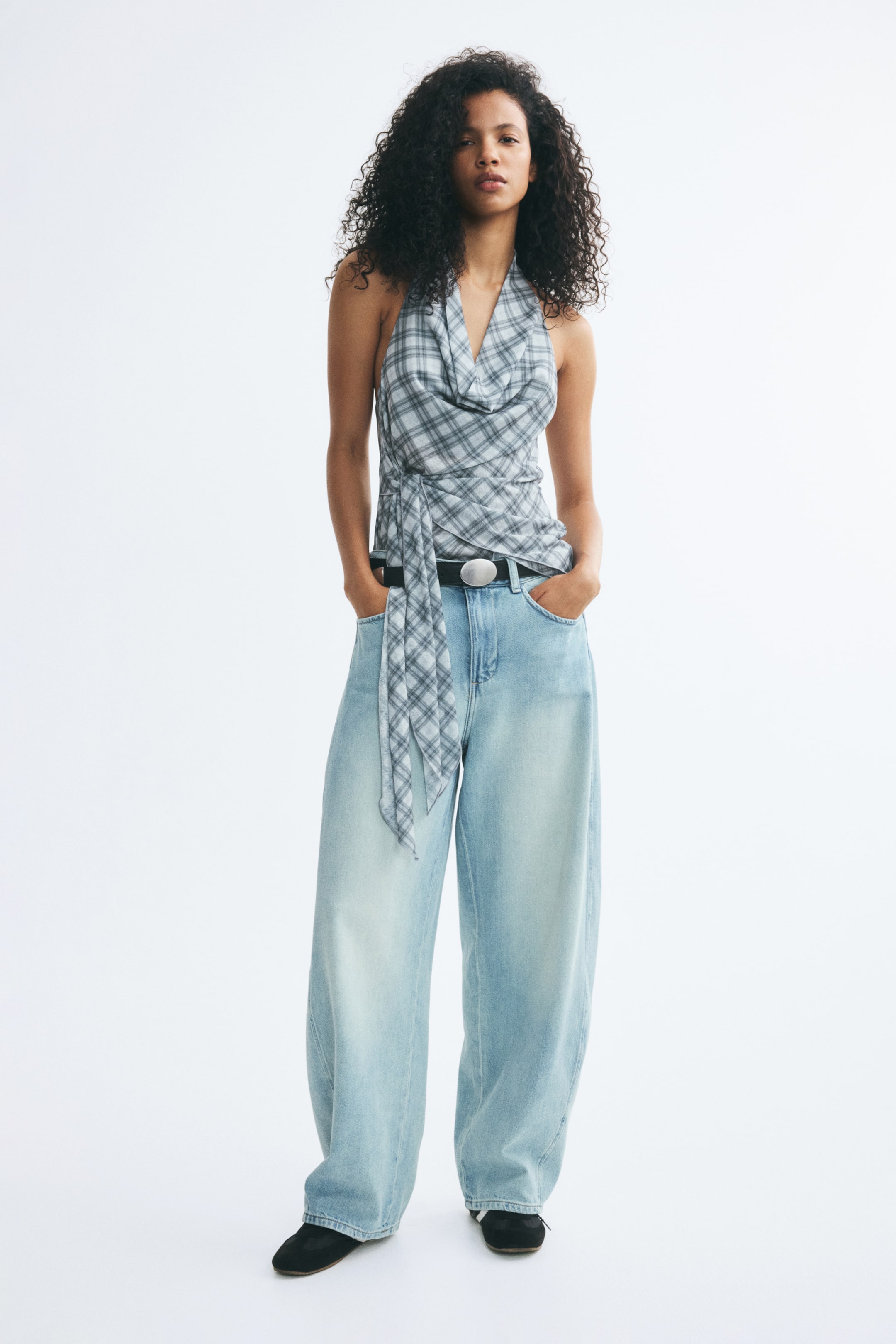 Tie-Detail Halterneck Top