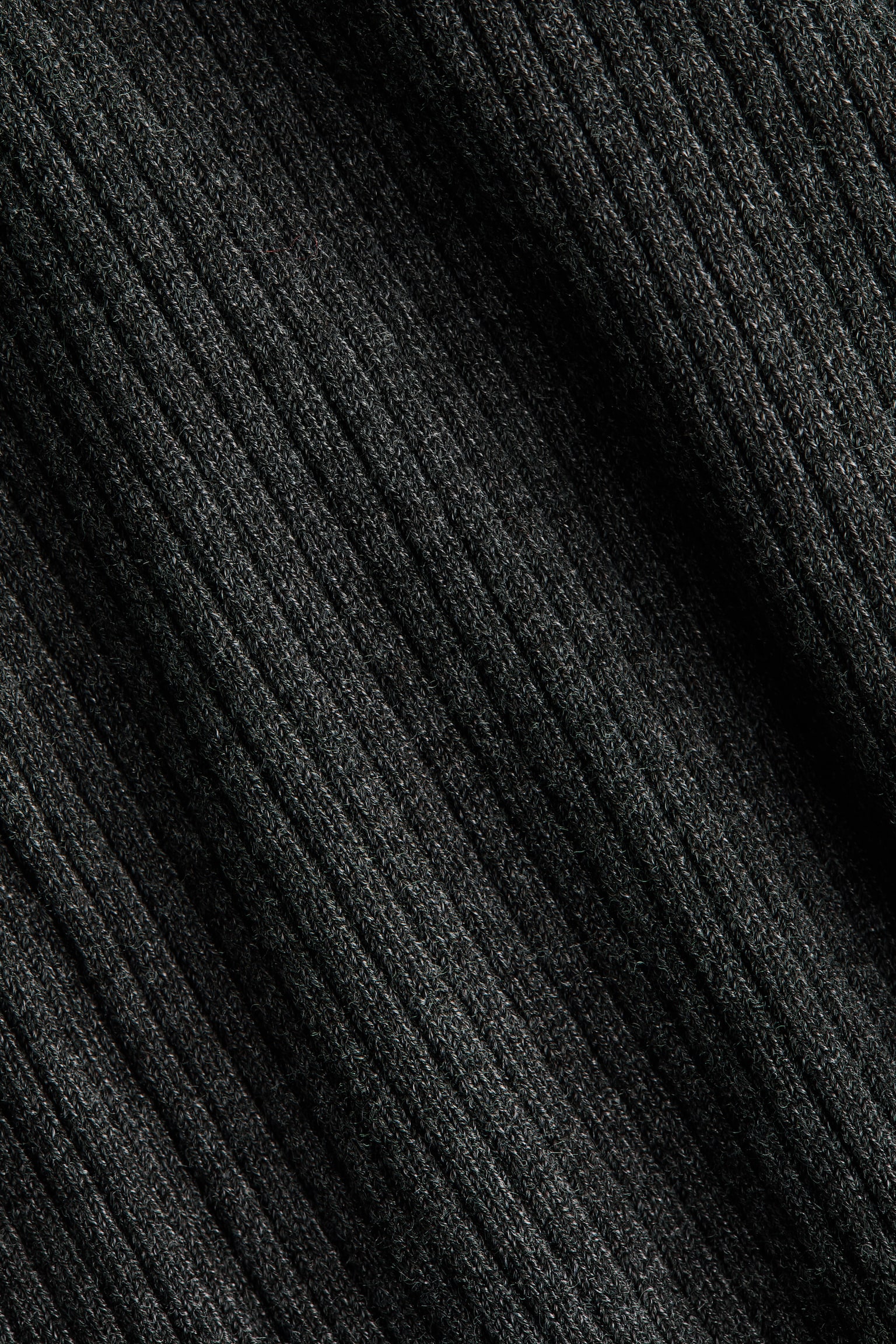 リブハイネックトップス - ダークグレーメランジ/バーガンディ - 3