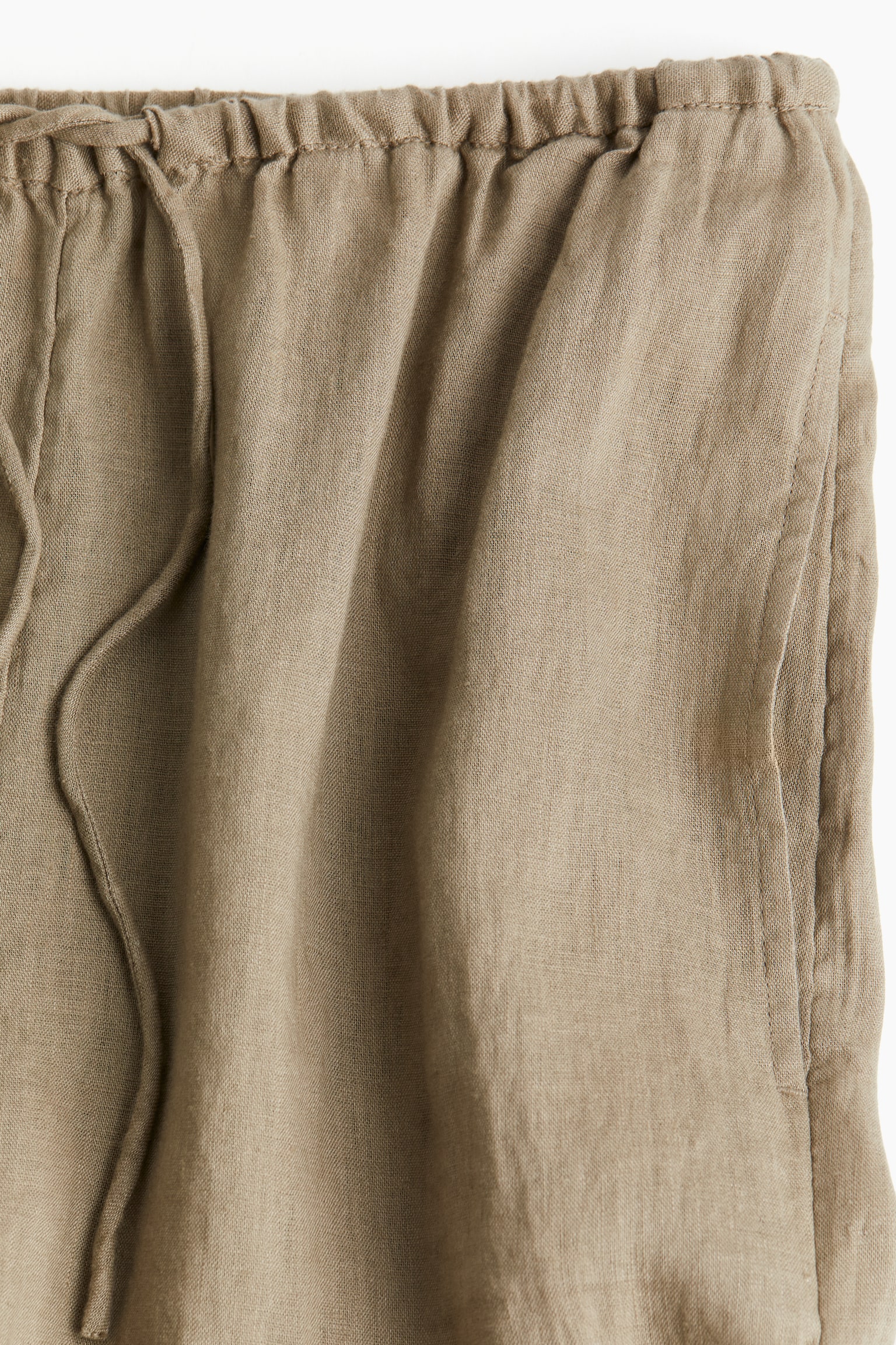 Wide Linen Pants - Dark beige/Light beige/Dark grey - 4