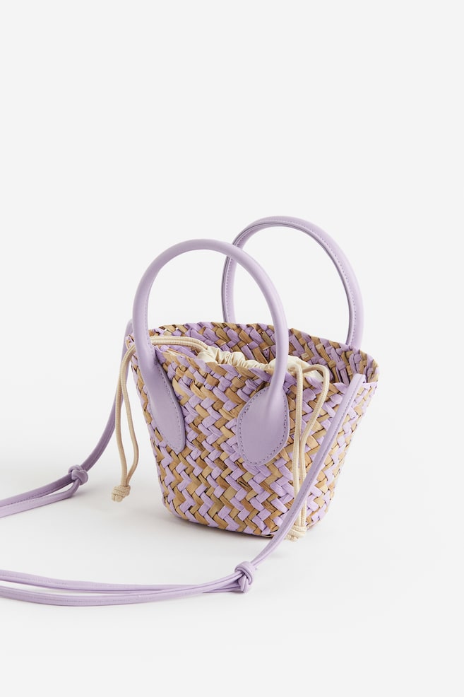Drawstring-detail shoulder bag - Purple/Beige/Beige/Bright pink/Beige/Beige/White - 4