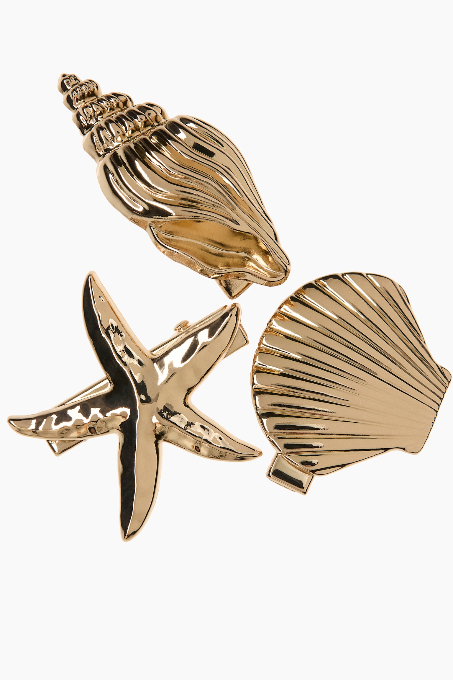 3-pack metal hair clips - Gold-coloured - 2