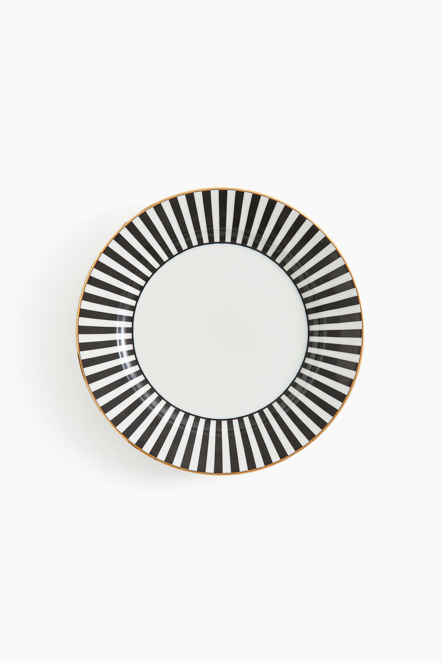 Porcelain medium plate - Black/Striped - 1