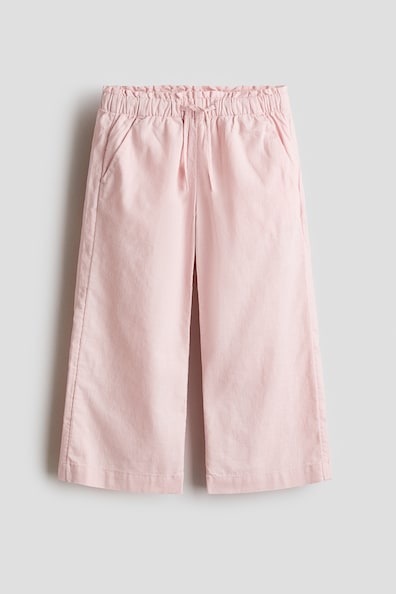 リネンブレンド ドローストリングパンツ