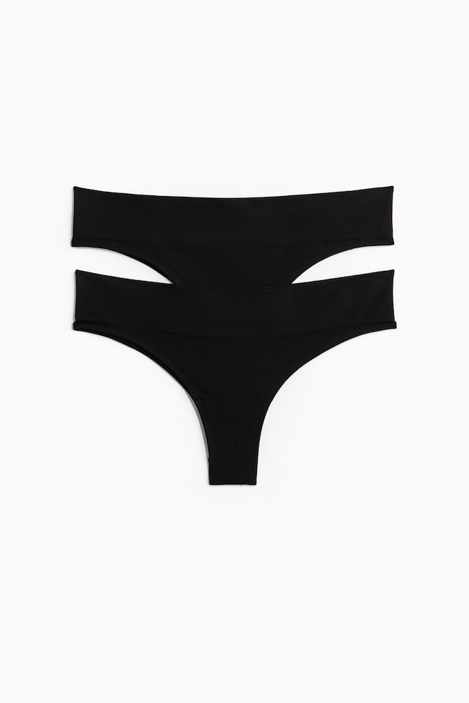 2-Pack Seamless Brazilian Briefs - Black/Cream/Dark brown - 1