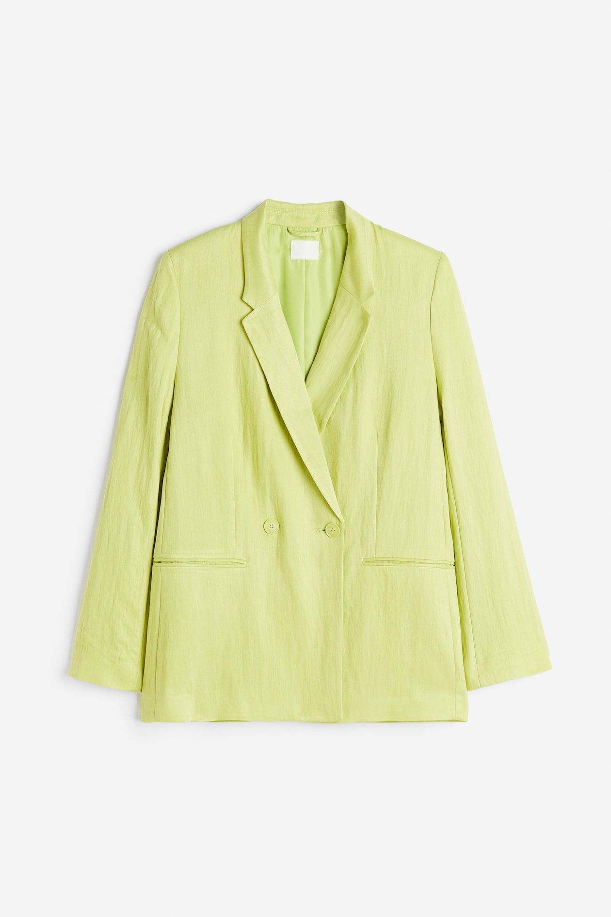 Double-breasted blazer - Long sleeve - Regular length - Lime green  