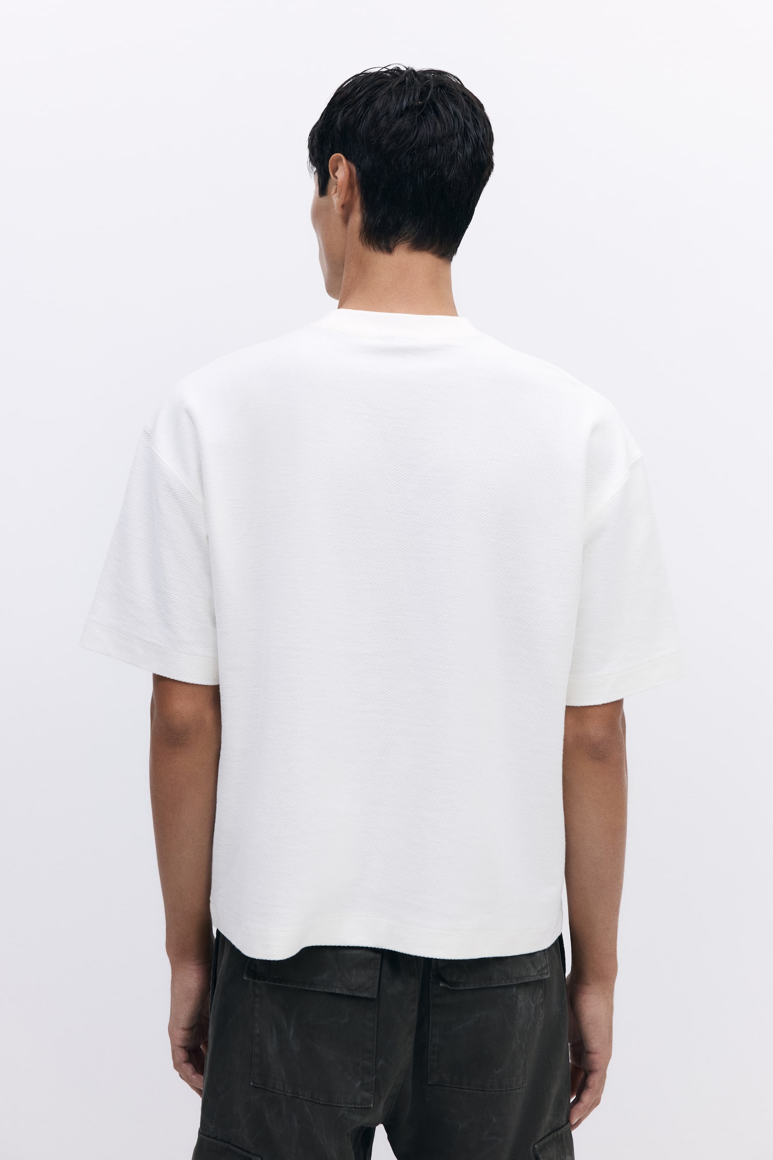 Playera Oversized Fit - Blanco/Negro/Verde caqui oscuro - 6