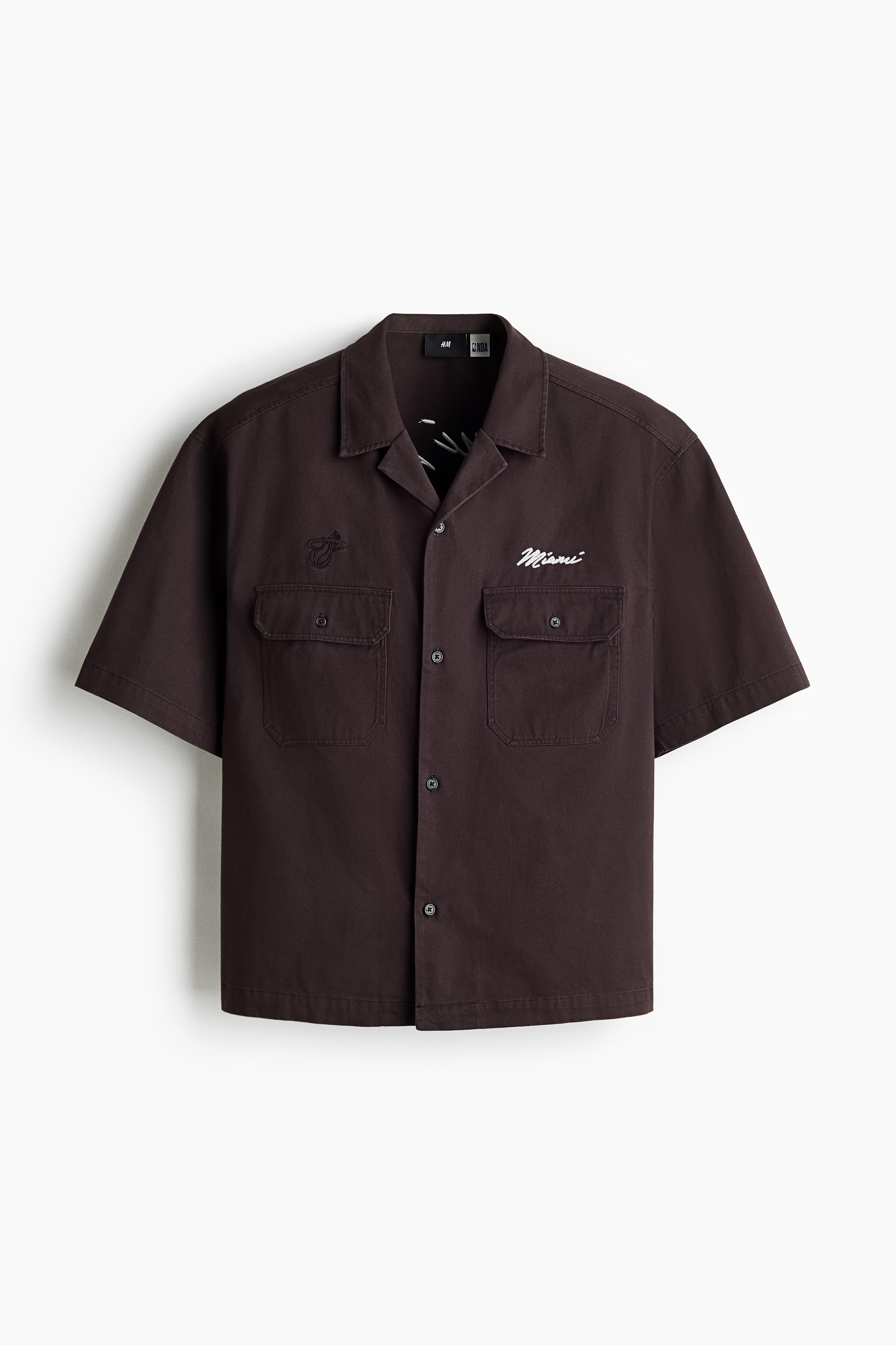 Relaxed-Fit Cotton Shirt - Dark gray/NBA/Navy blue/NBA