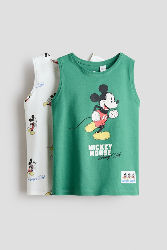 Детские топы H&M 2-Pack Printed Cotton Tank Tops