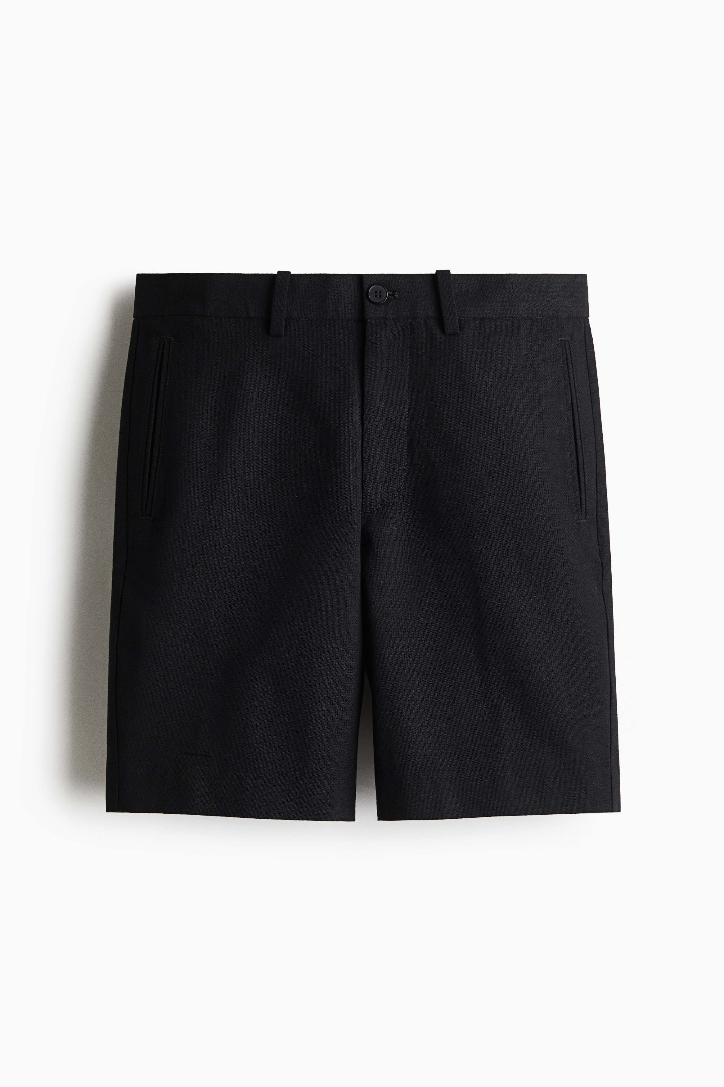Calções chino em mistura de lyocell Regular Fit - Preto/Branco/Branco