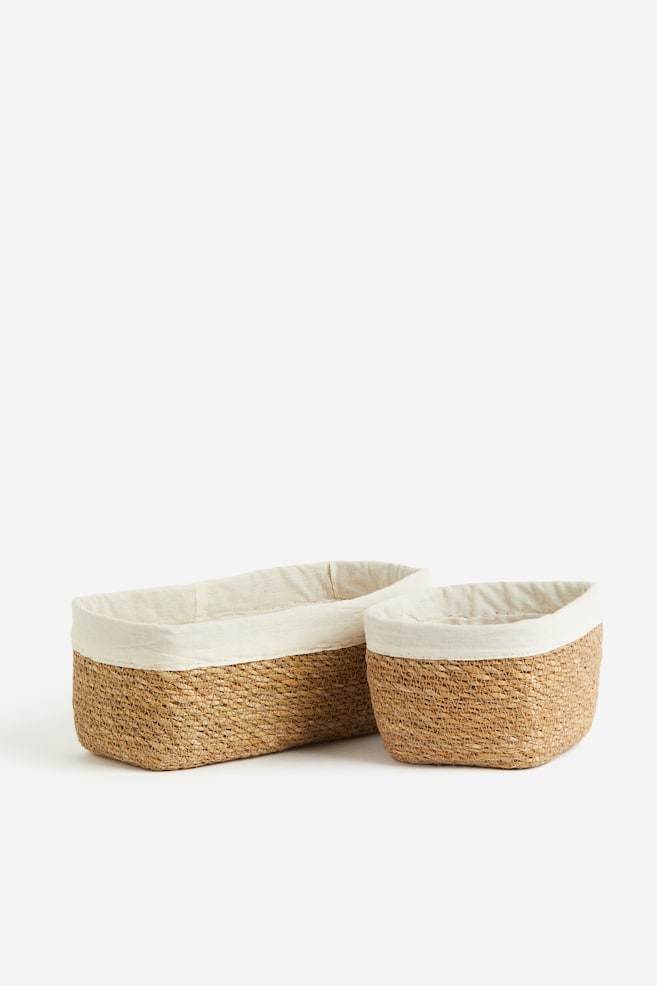 2-pack seagrass storage baskets - Brown - 1
