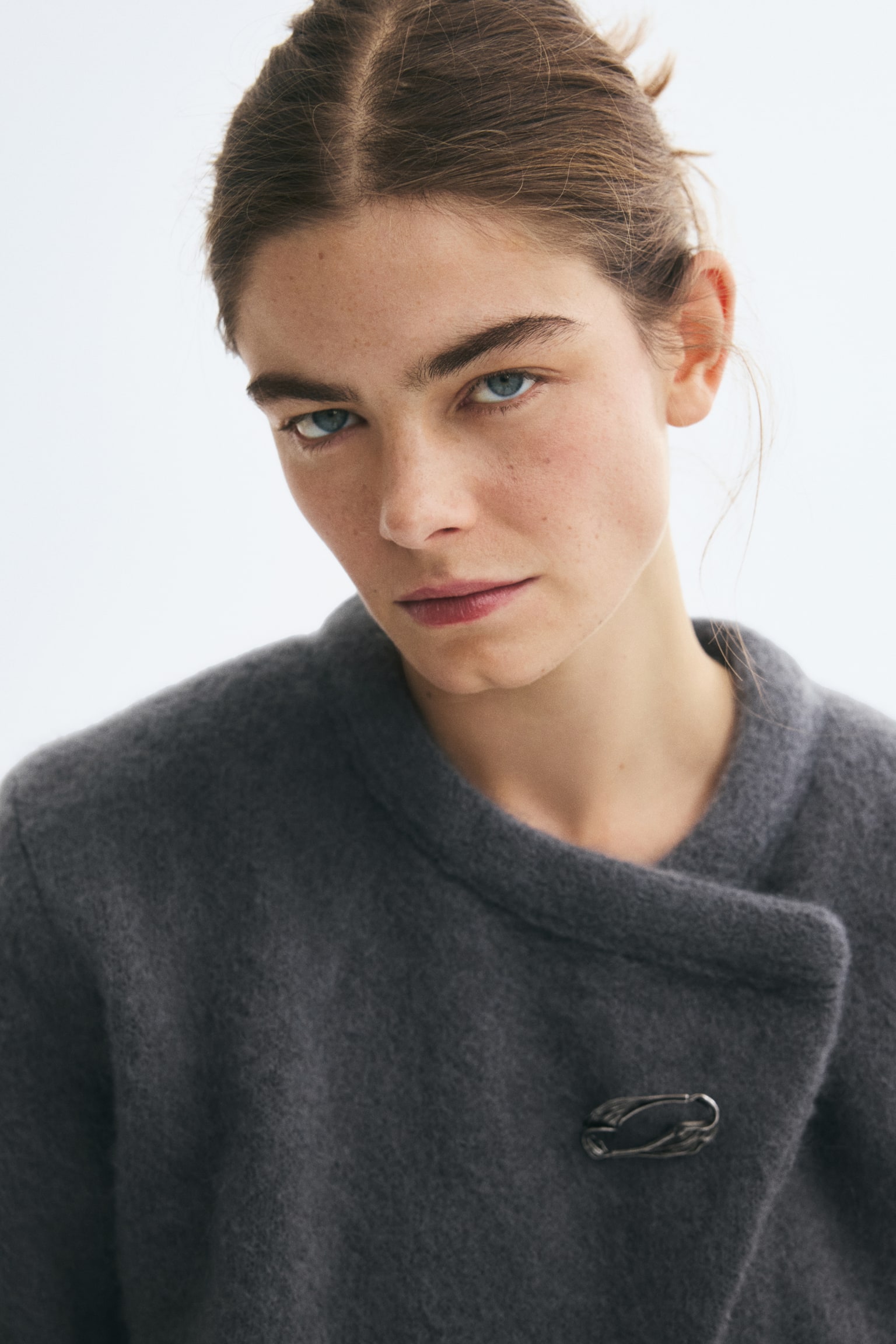 Женский кардиган H&M Cropped Mohair-Blend, цвет: Тёмный серый — фото 5