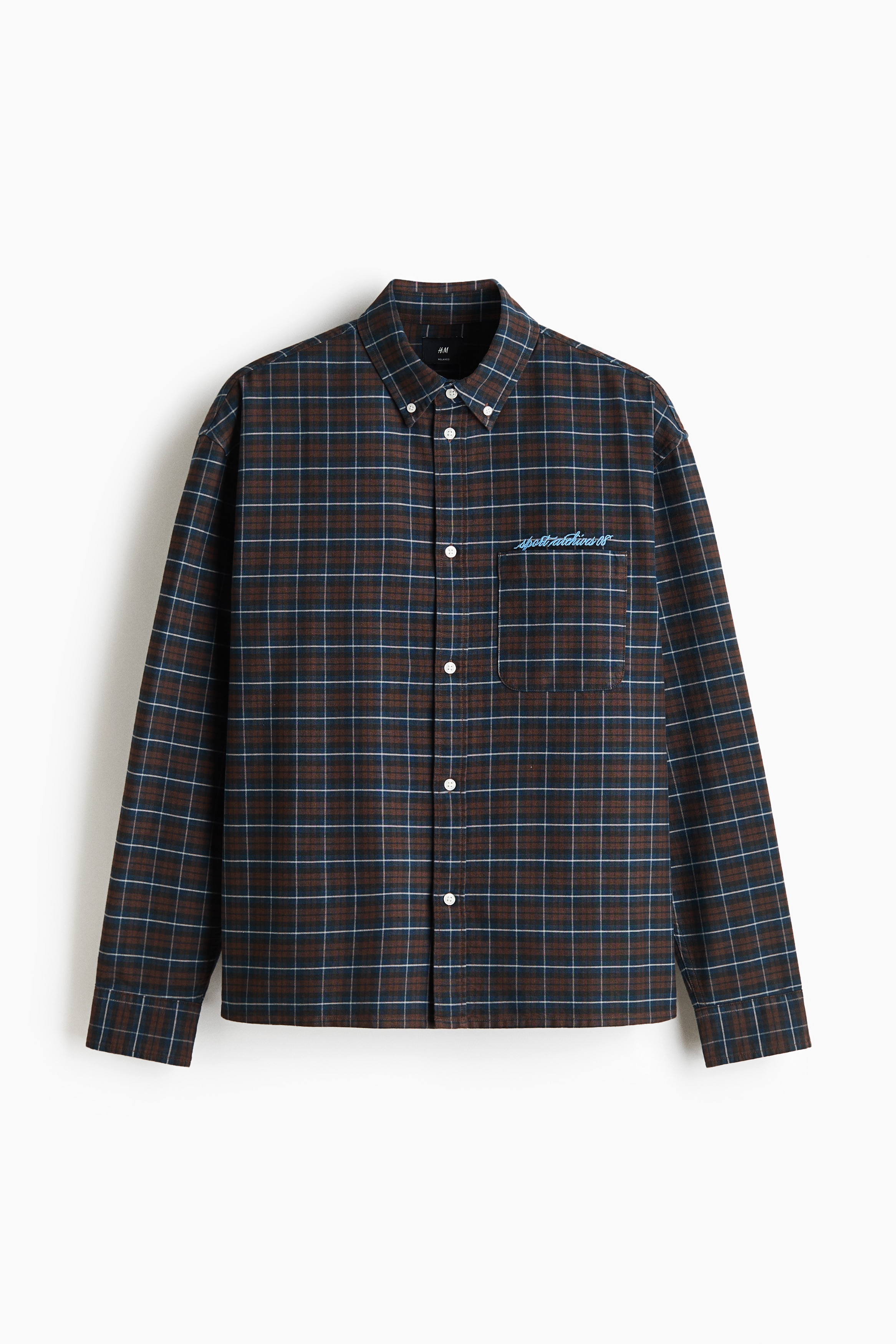Oxford Gömlek Relaxed Fit - Kahverengi/Kareli/Koyu mavi/Çizgili/Koyu mavi/Beyaz çizgili