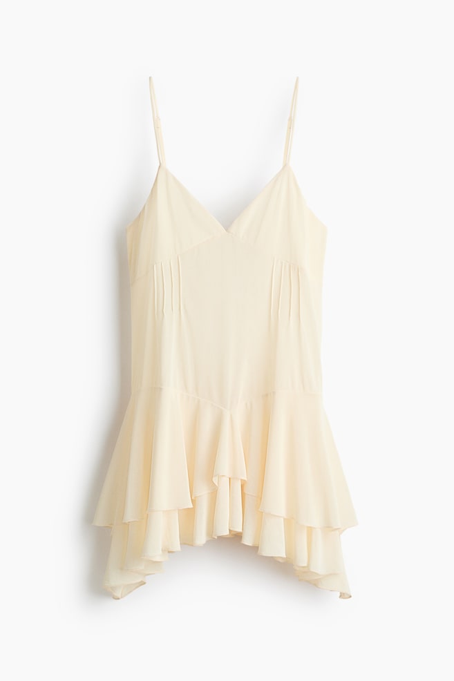 Straptop met volants - Lichtbeige - 1