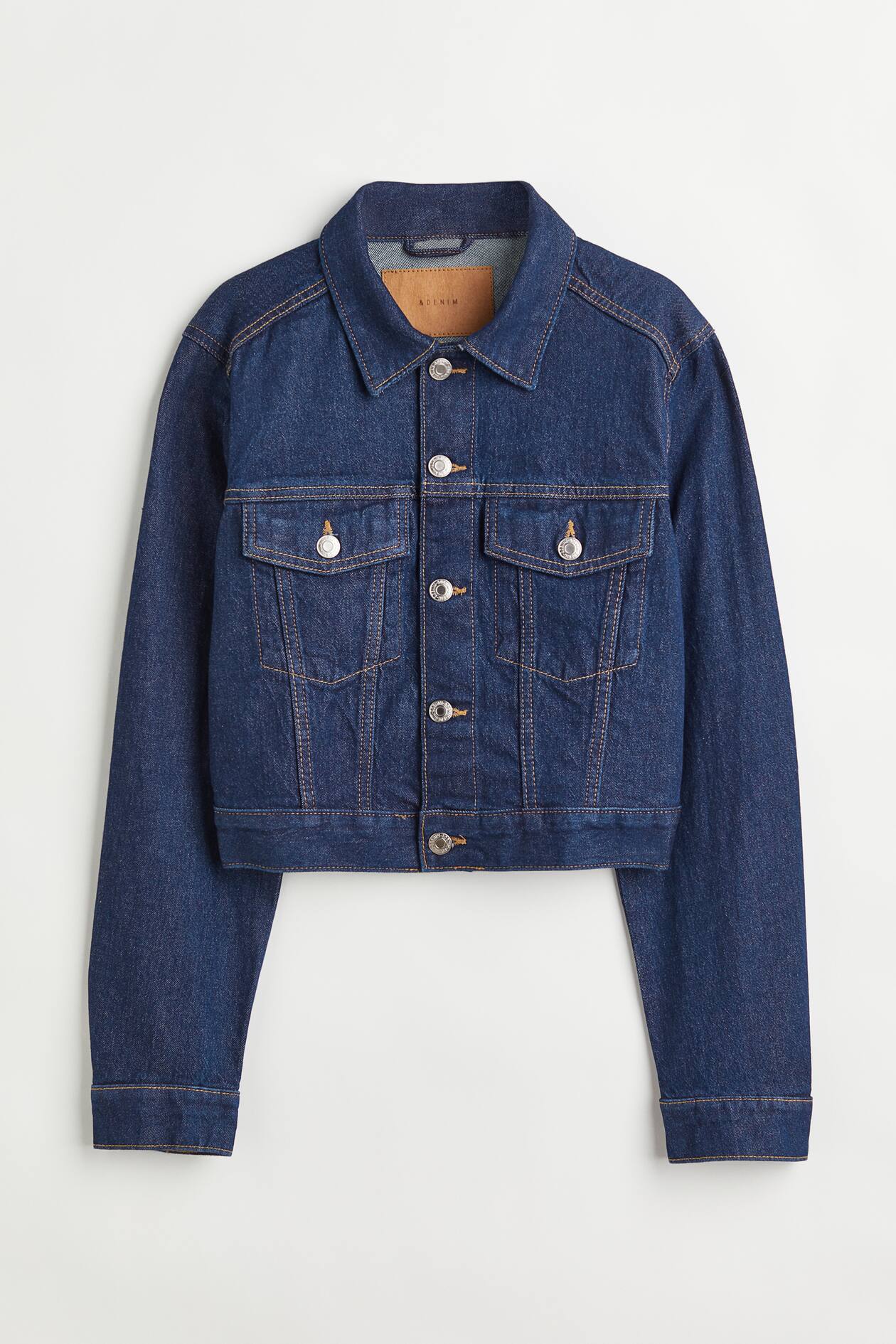 Shop Veste Veste En Jean Courte H&m Veste Courte En Jean Bleu