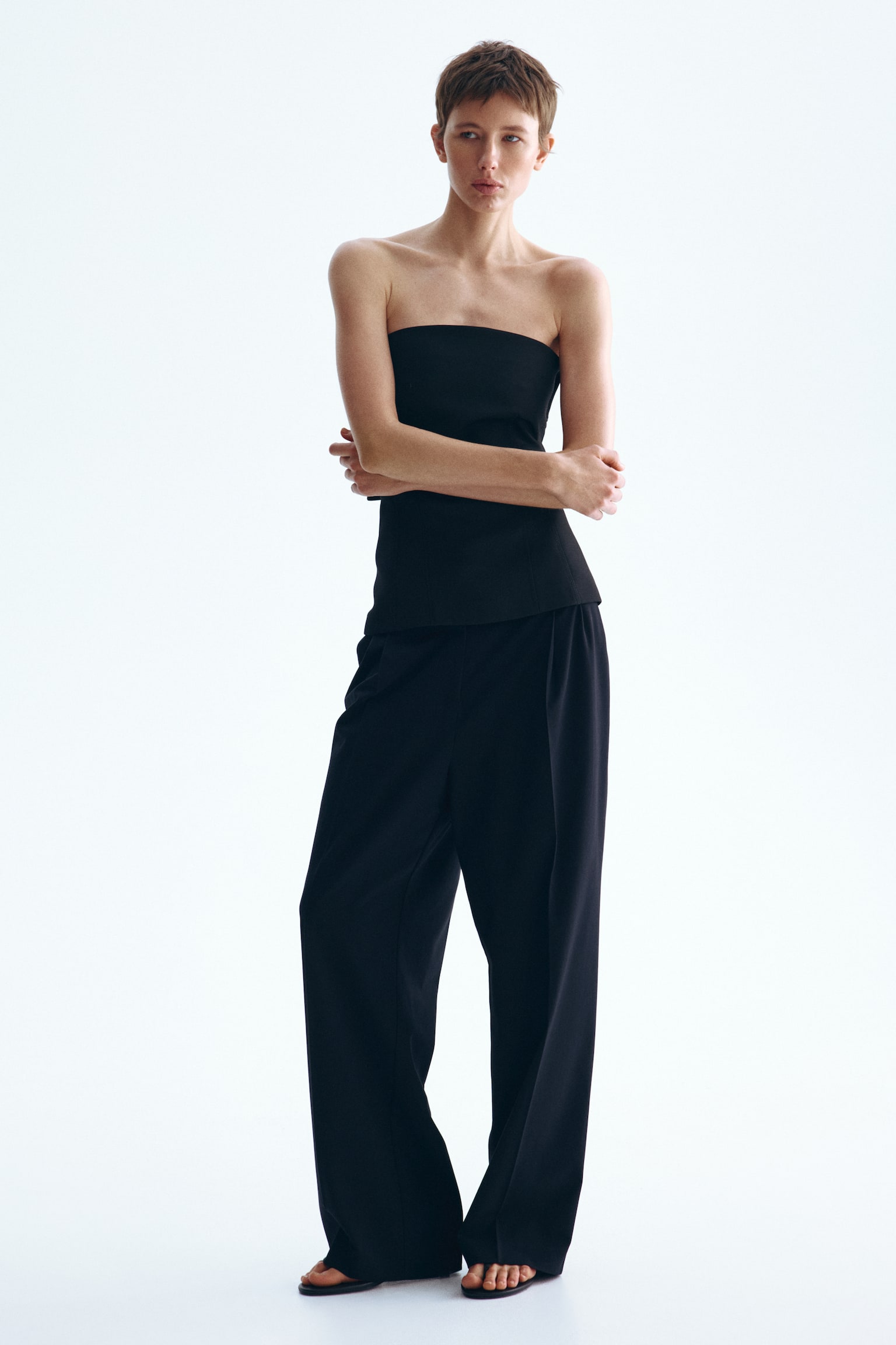 Tailored trousers - Black/Brown/Light beige - 3