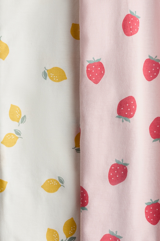 Pack de 2 pijamas de algodón con diseño estampado-Rosa claro/Fresas - 2