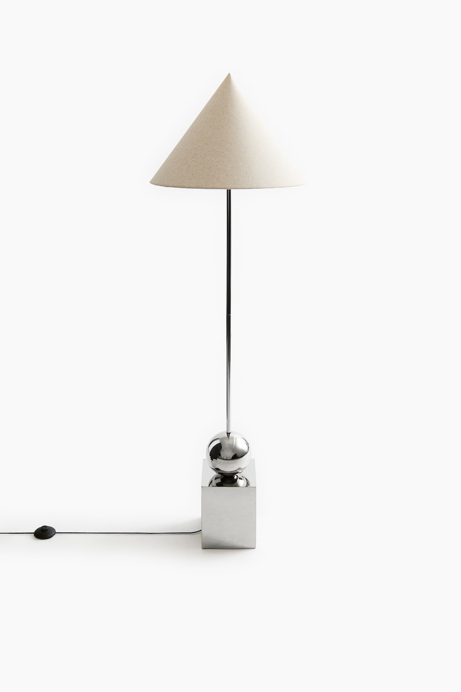 Lampe de sol géométrique en métal - Crème/argenté
