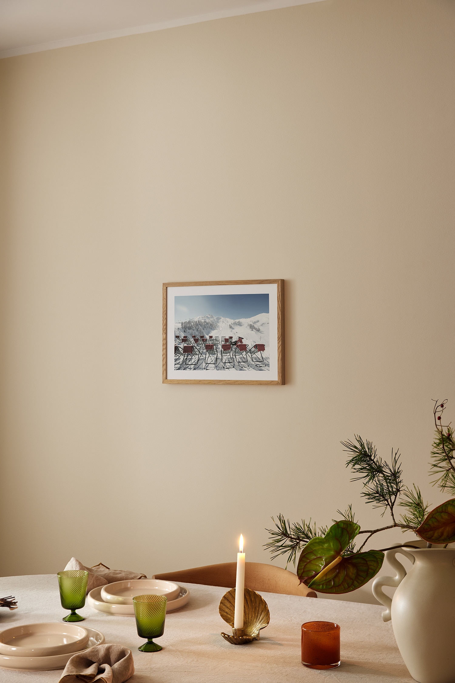 Snowy Mountain View Poster - Vit