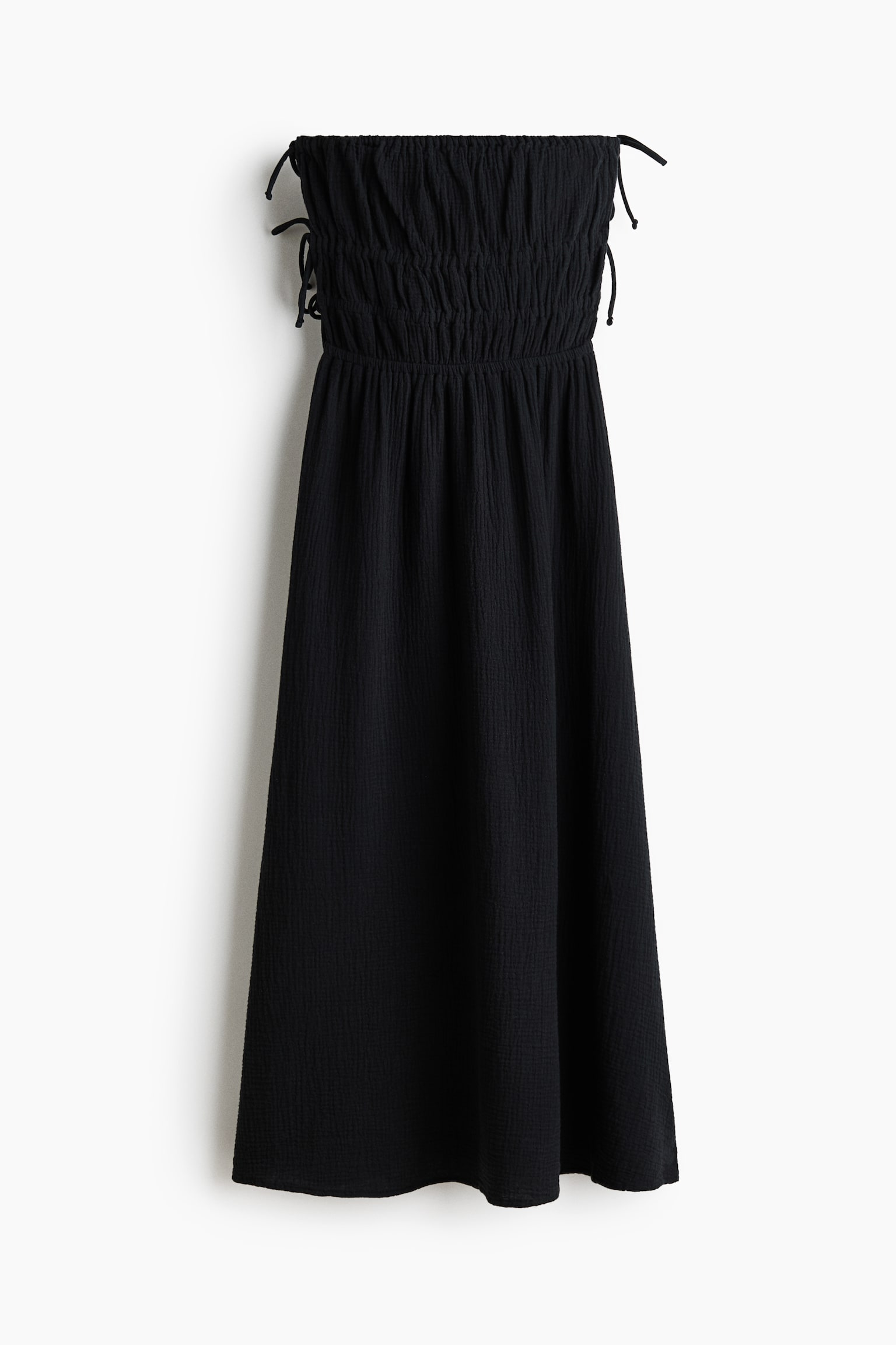 Muslin Bandeau Elbise - Siyah/Beyaz - 1