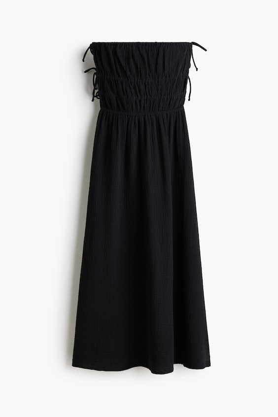 Женское платье H&M Muslin Bandeau, цвет: Чёрный