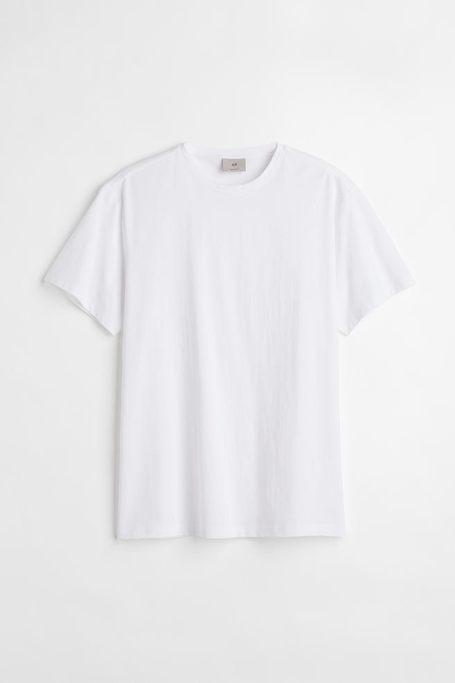 Regular Fit Pima cotton T-shirt - White/Black/Dark green/Light beige/dc - 1