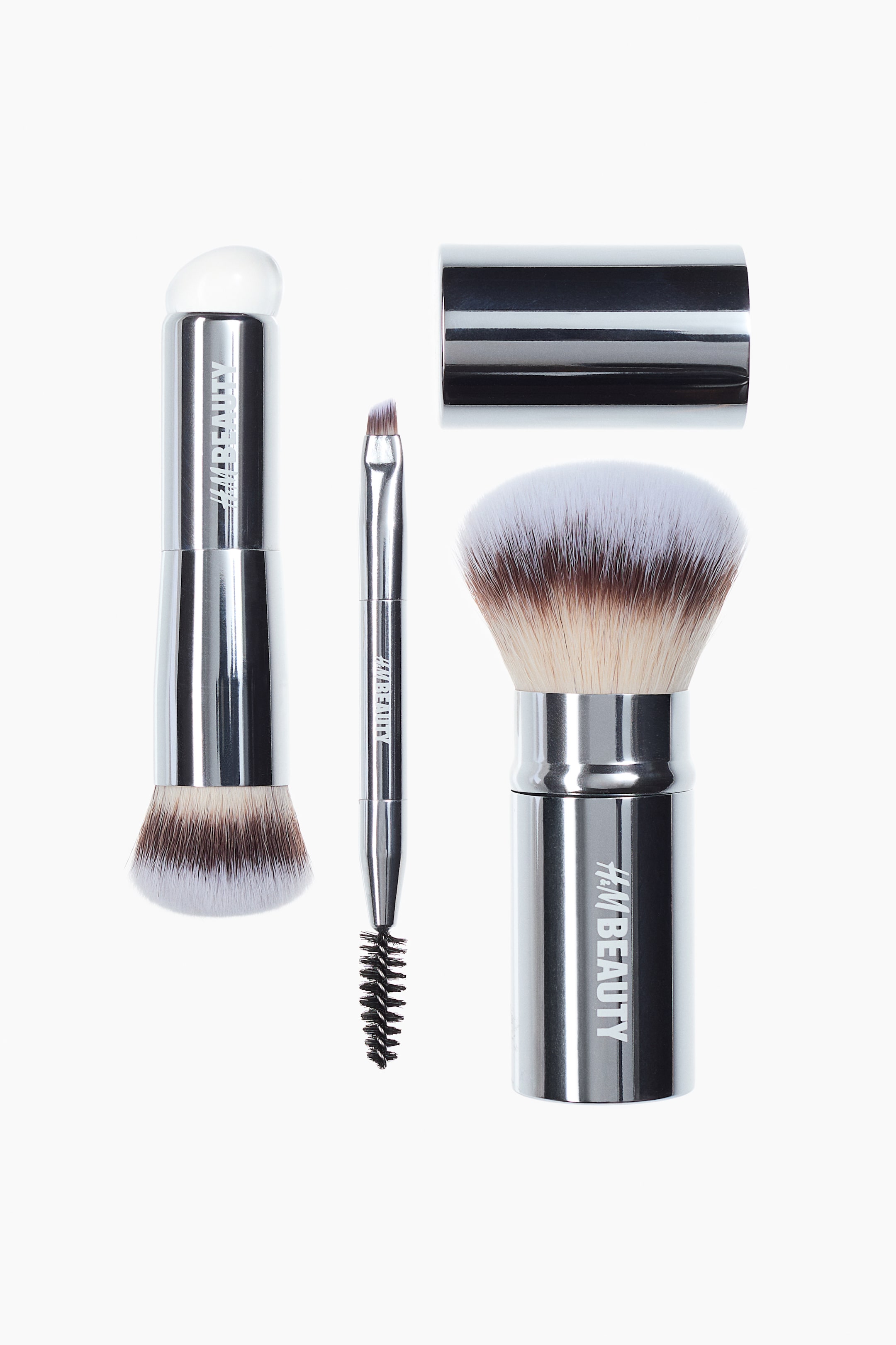 View larger image: 3-Piece Travel Makeup Brush Set - Silver-colored - Beauty all | H&M US 1