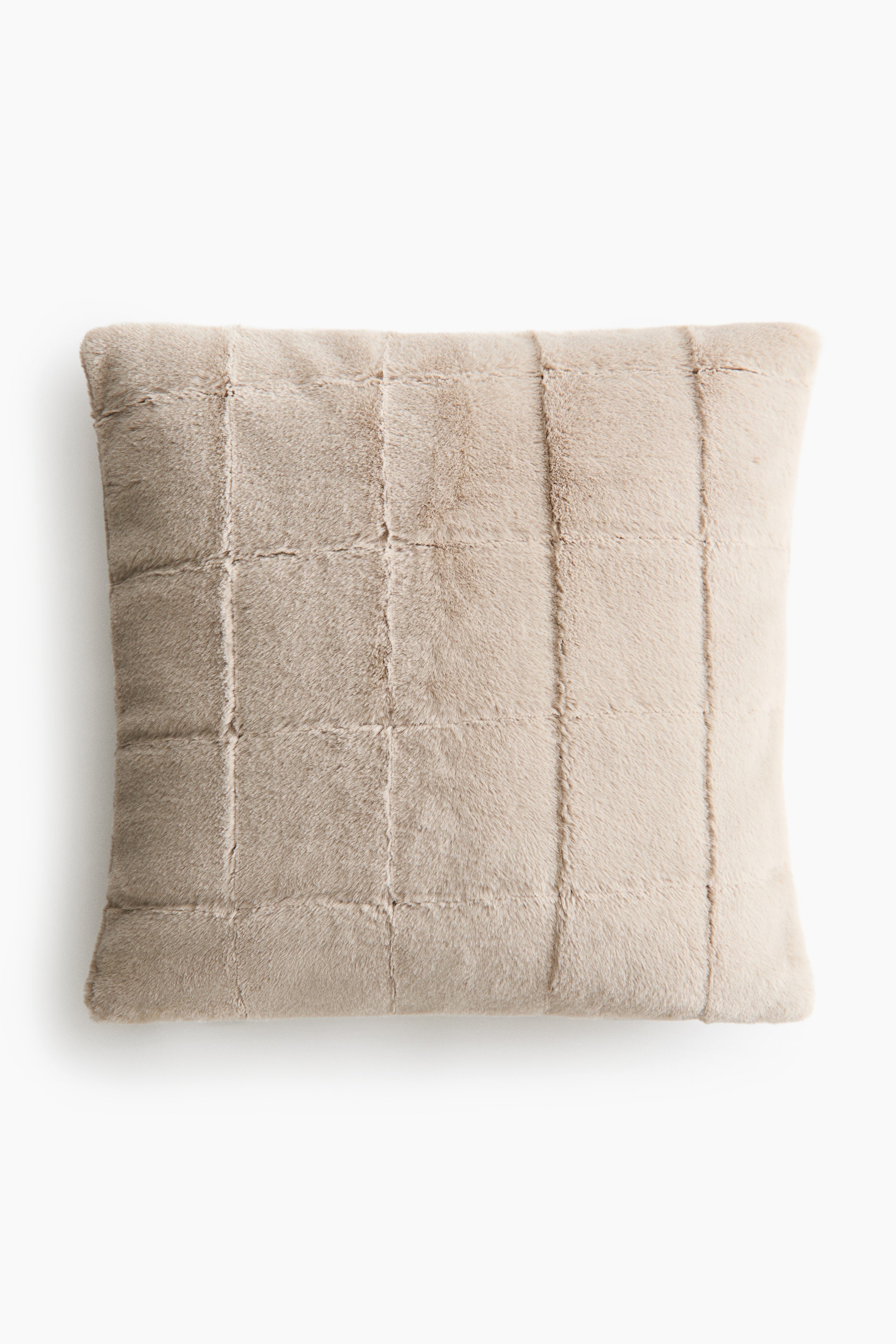 View larger image: The cushion cover showcases a plush fabric, creating a textured check pattern on its front-facing surface.