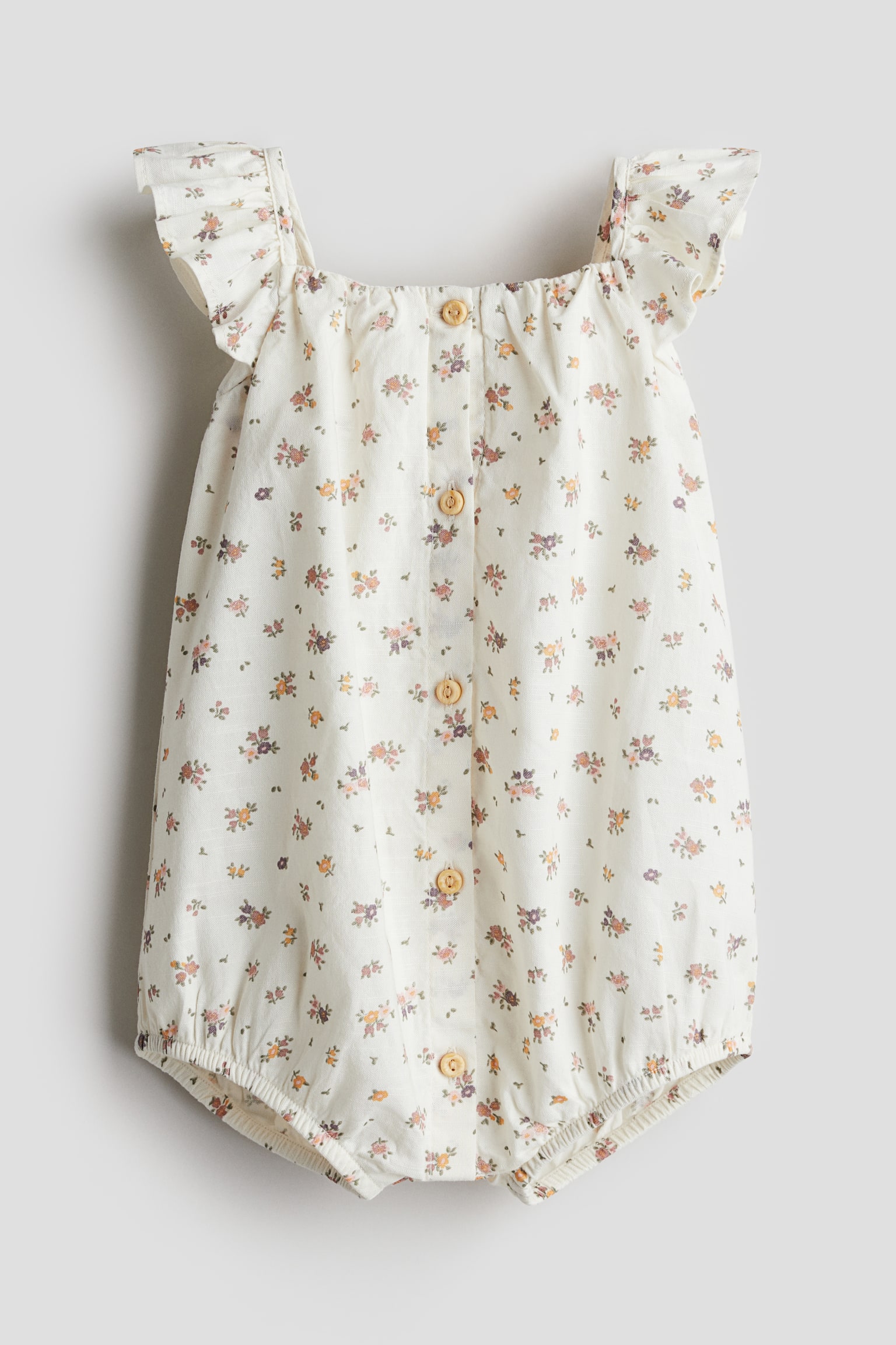 Cotton romper suit - Cream/Floral/Light blue/Striped/Beige - 1