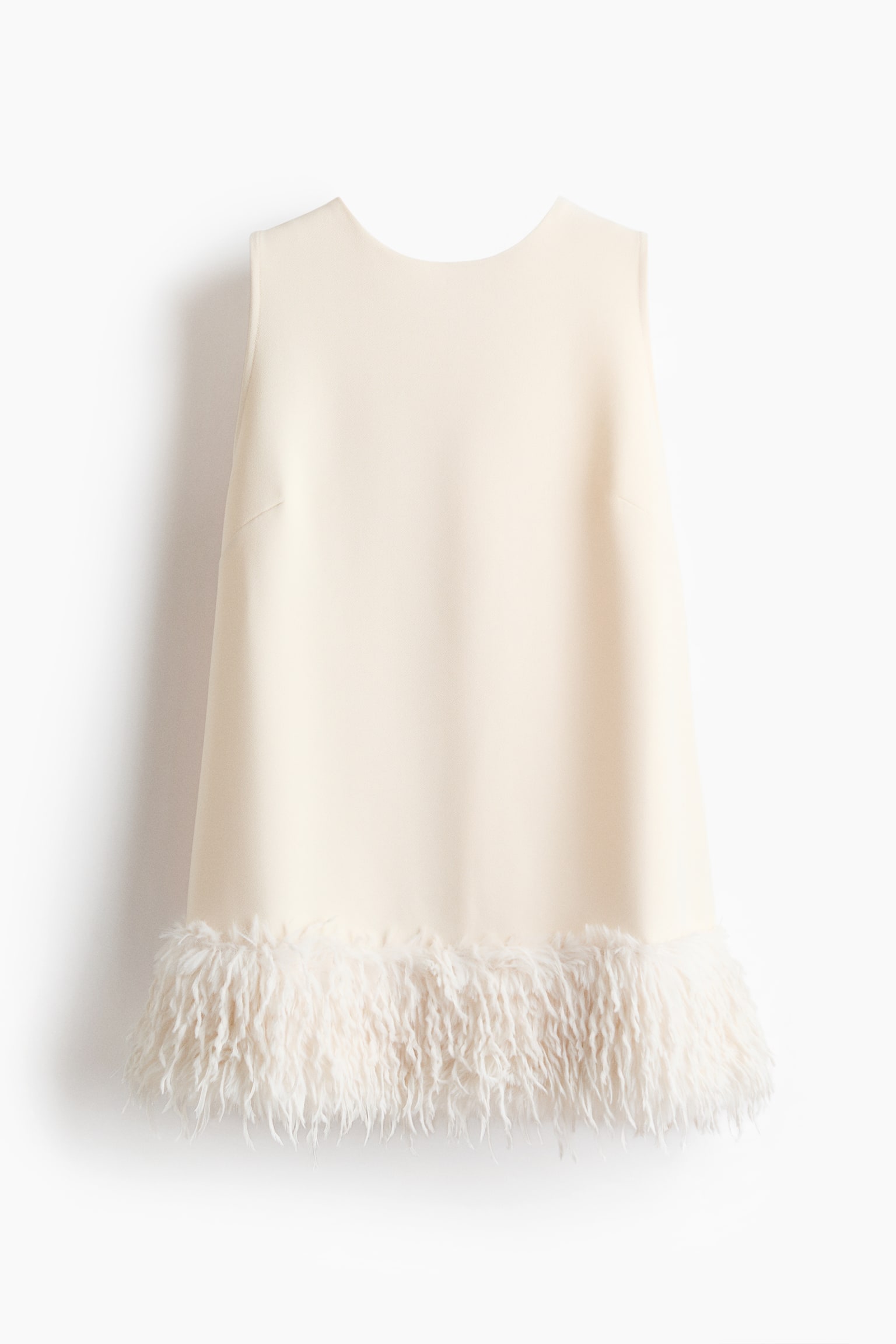 Fringe-trimmed top - Cream/Black - 2