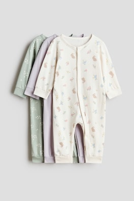 3-pack pyjamasoverall i bomull