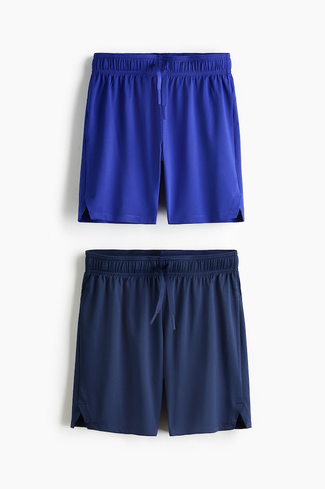 2-pack sports shorts with DryMove™ - Dark blue/Bright blue/Black/Dark turquoise/Dark grey/Dark grey/Navy blue/Mint/Dark brown - 1