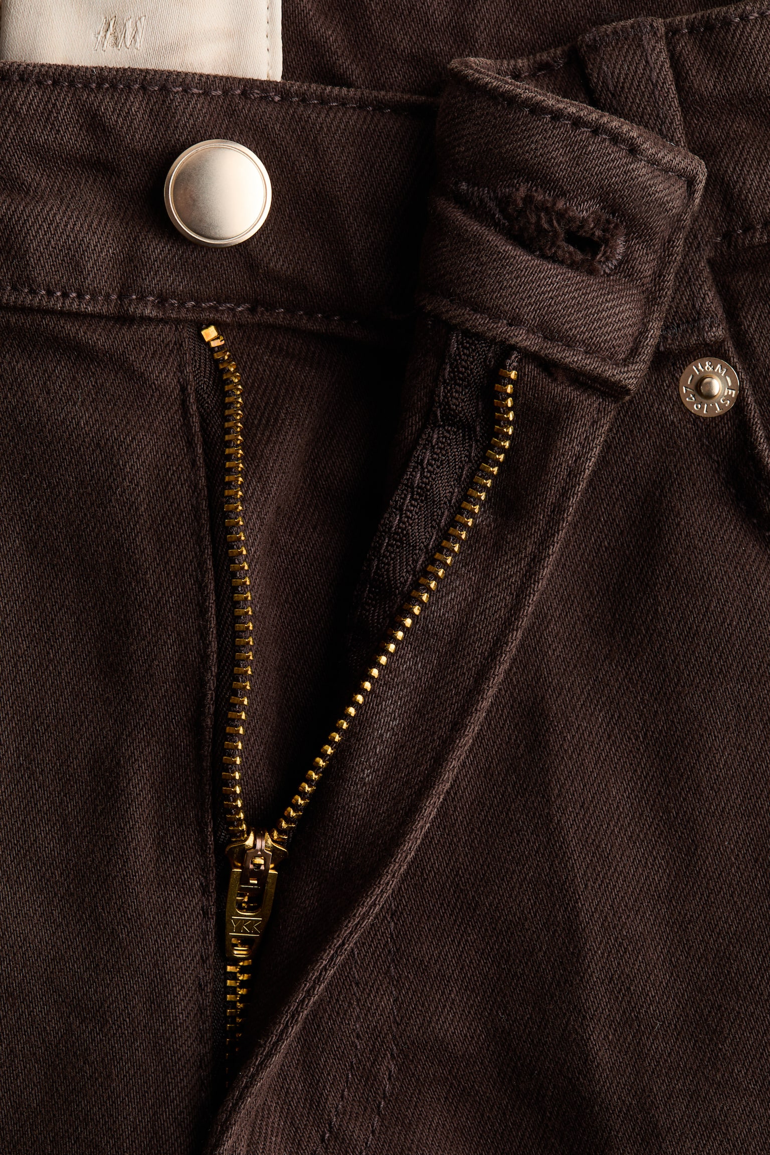 Bootcut twill trousers - Dark brown/Light blue - 5