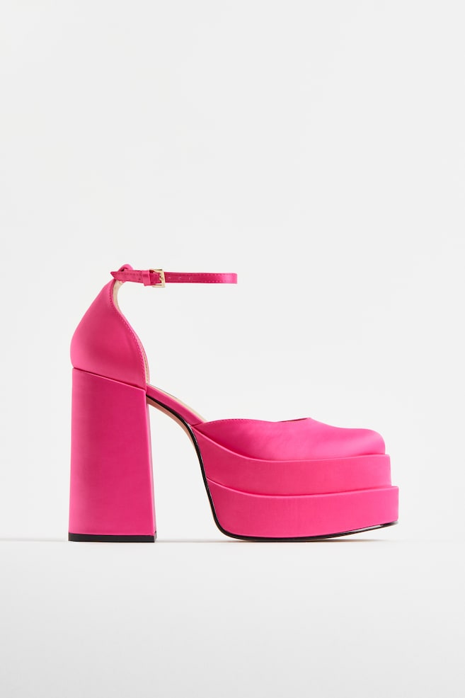Charlize Sandal - Pink Satin/Black Satin - 1