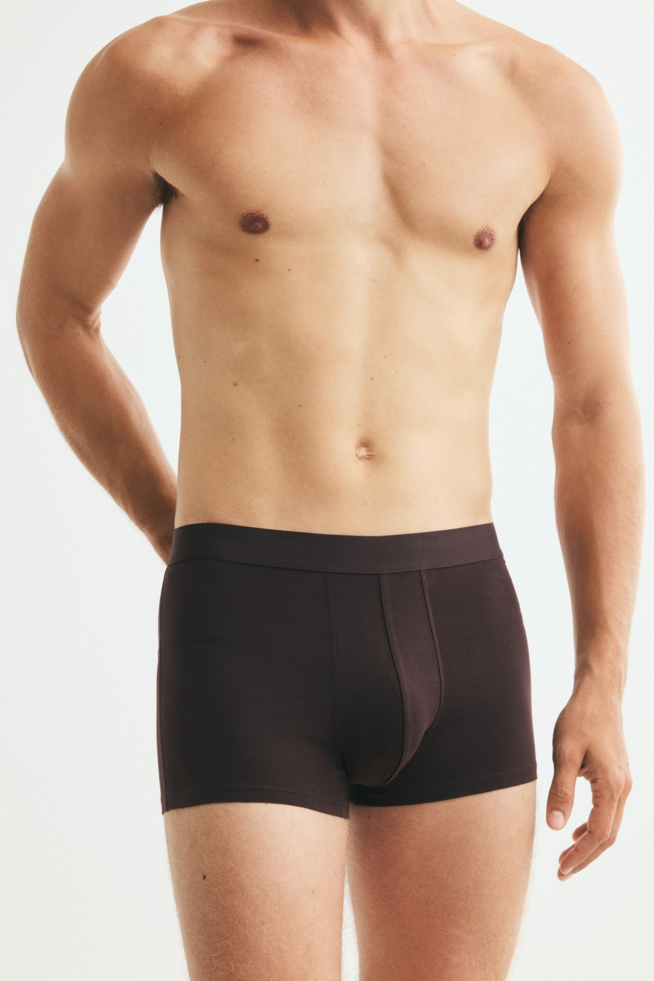 Grösseres Bild ansehen: 5er-Pack Kurze Trunks mit Lycra® - Dunkelbraun/Beige - HERREN | H&M CH 1