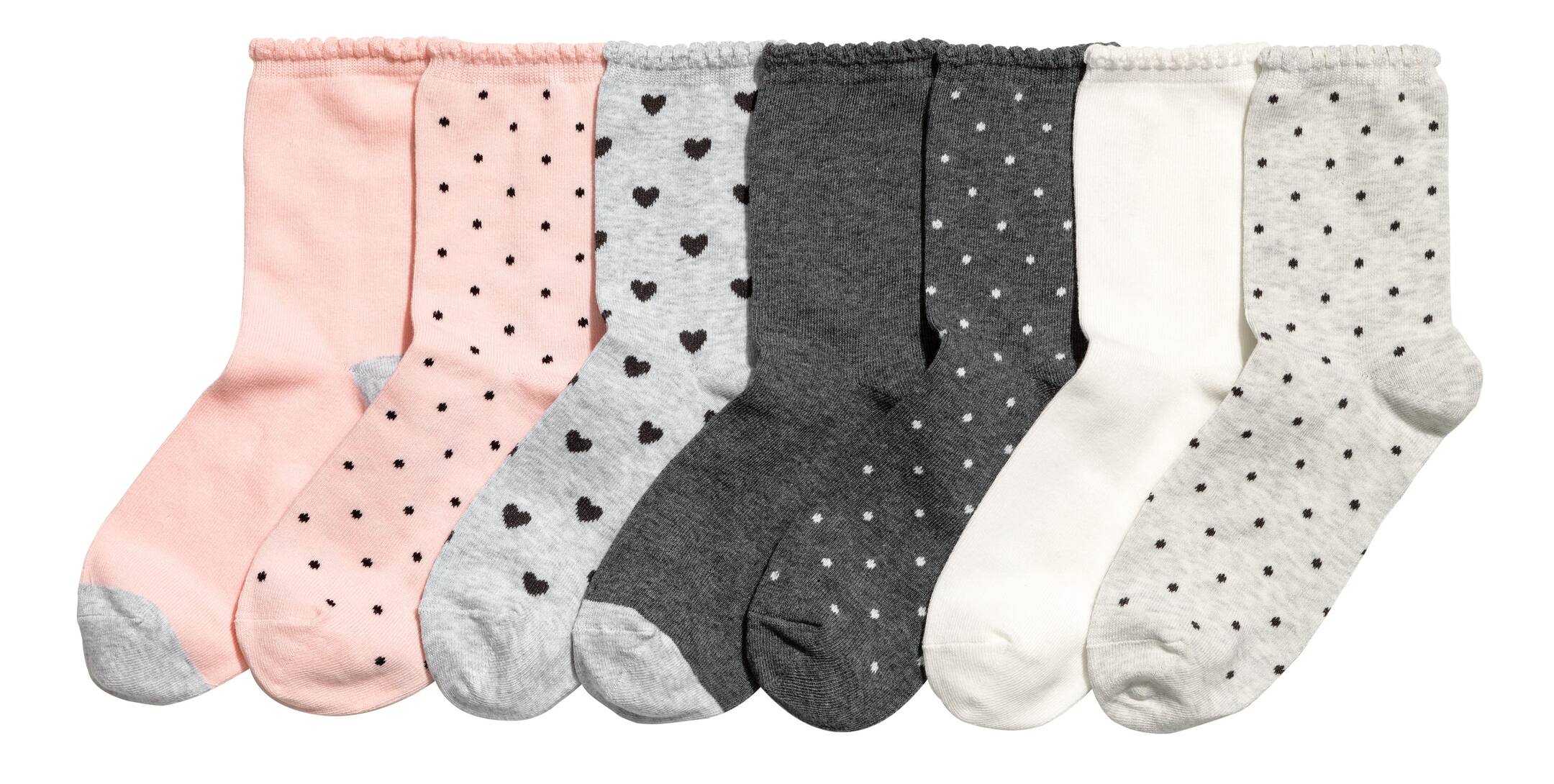 View larger image: 7-pack socks - Powder pink/Grey - Kids | H&M GB 1